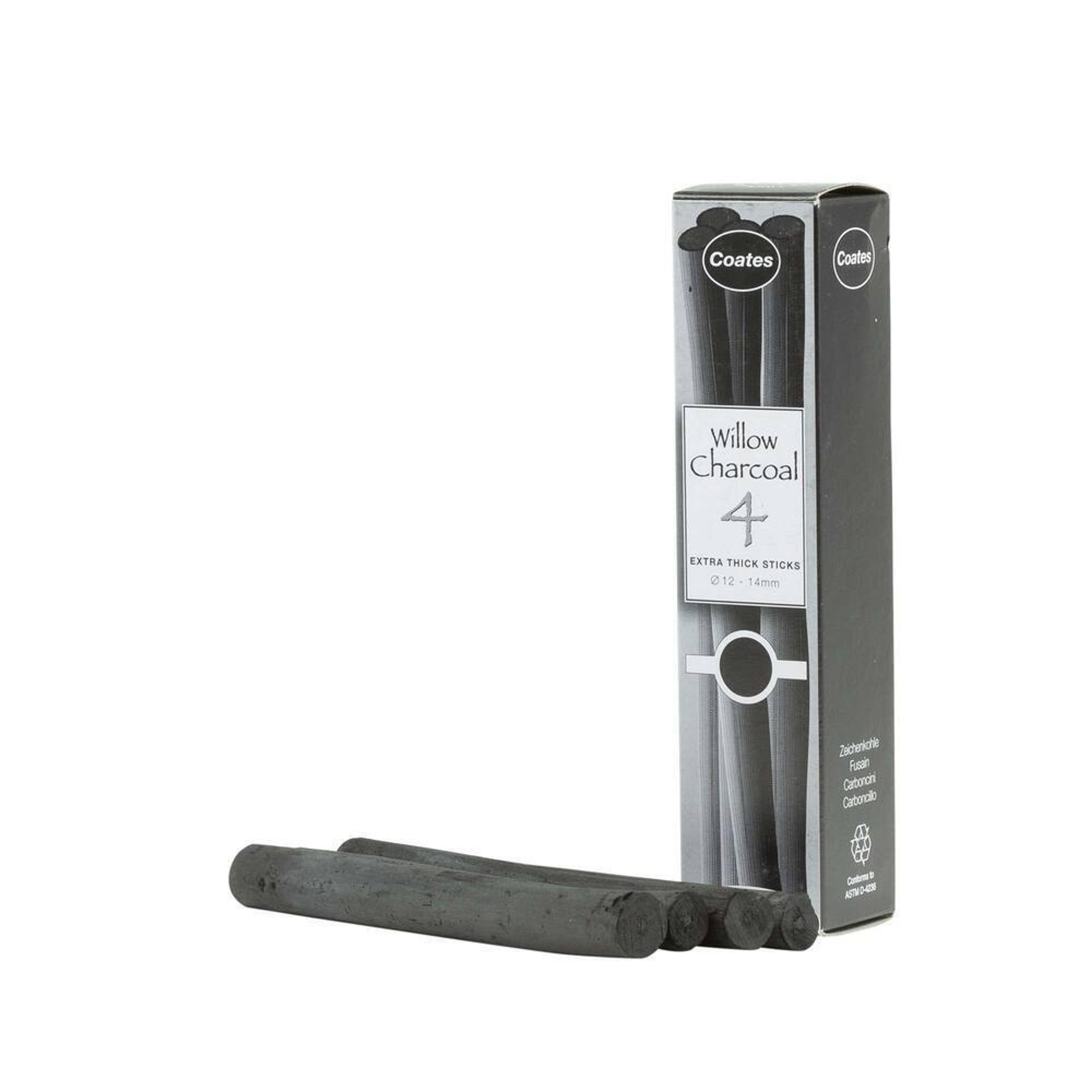 Coats Charcoal Ex Thick Sticks - Pack of 4