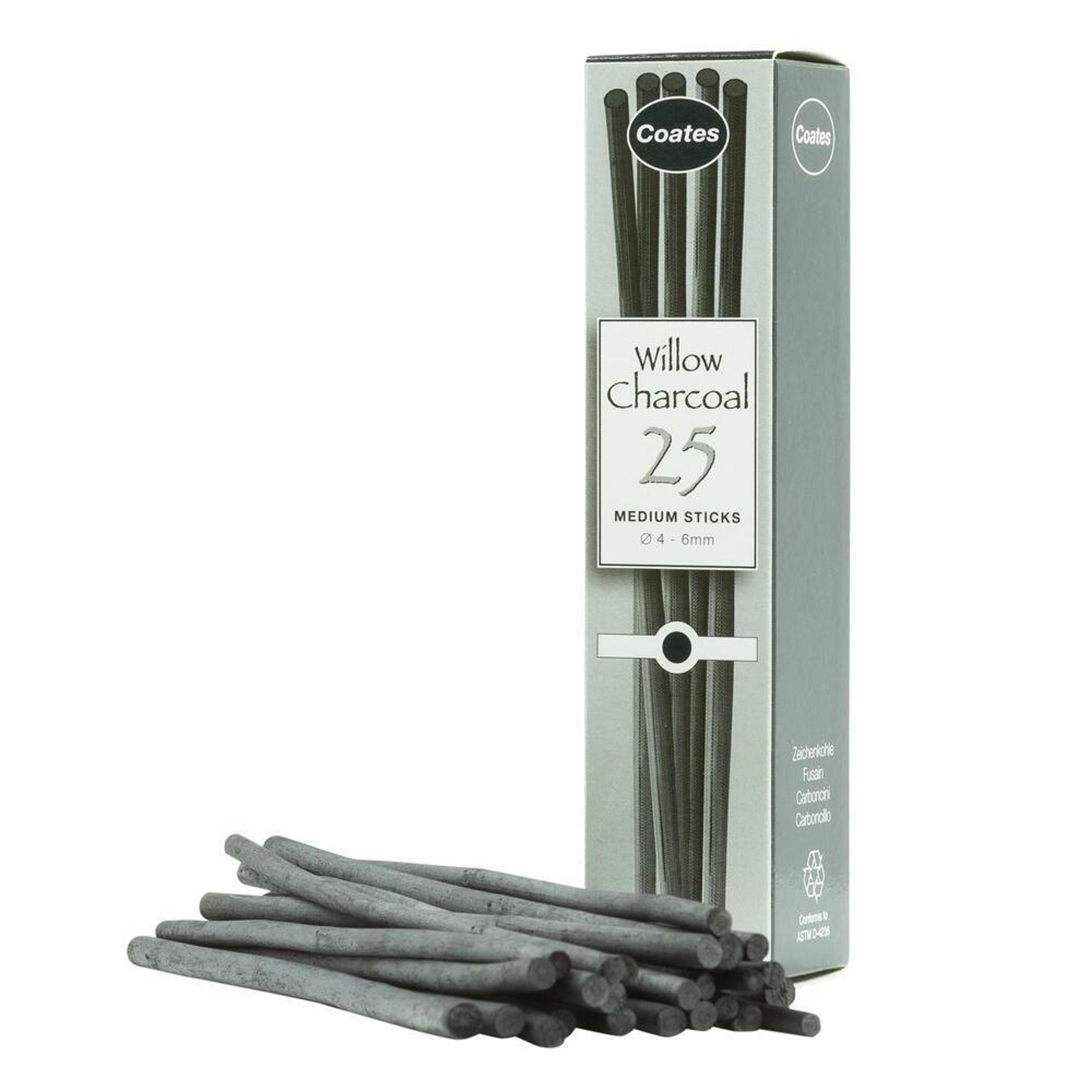 Coats Charcoal Medium Sticks - Pack of 25