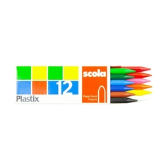 Scola Plastix Pencil Crayons Assorted - Pack of 12