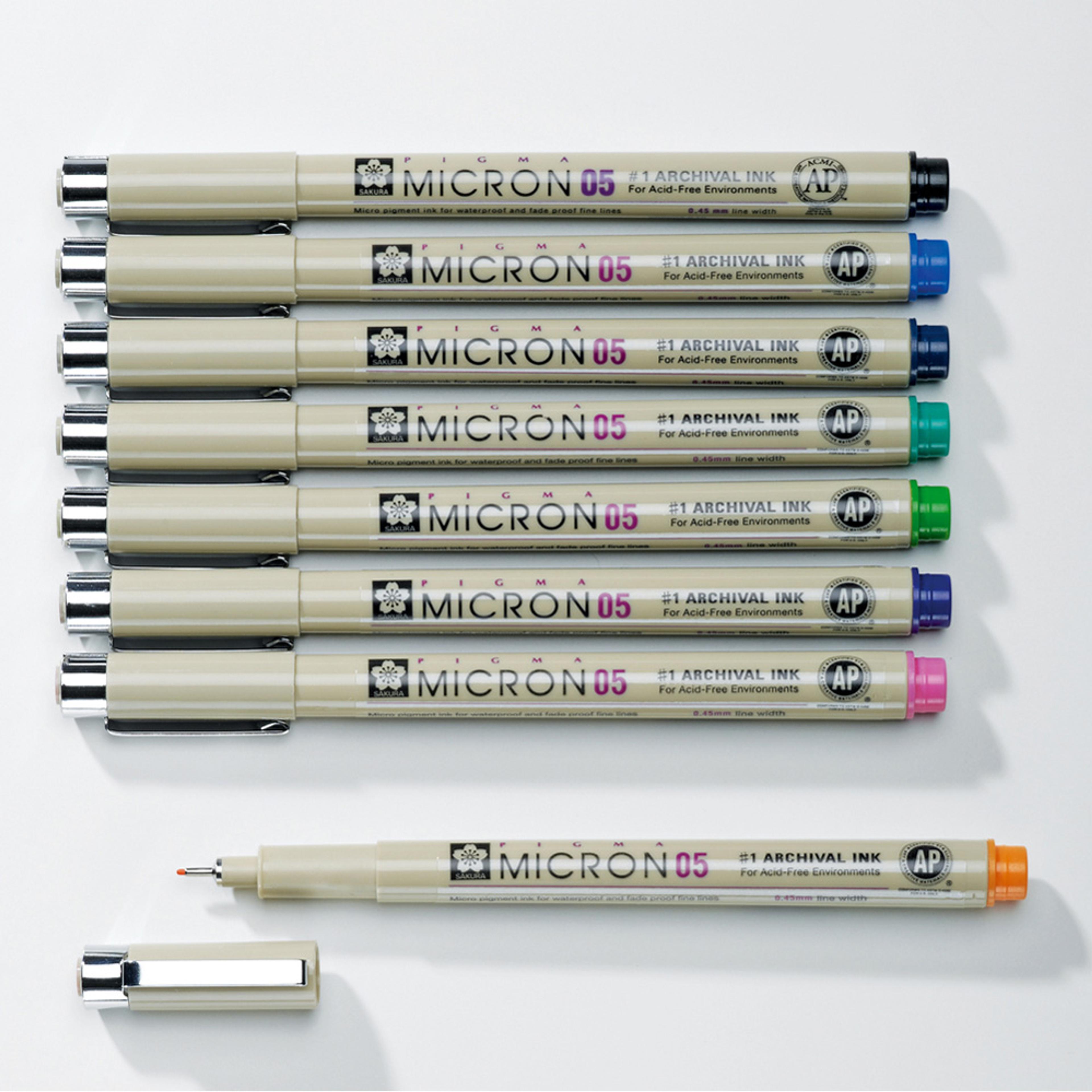Sakura Pigma Micron Archival Pens. Set of 7
