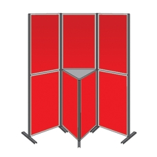 Pole And Panel Kit 7 Panel With 1 Triangular Shelf - Red
