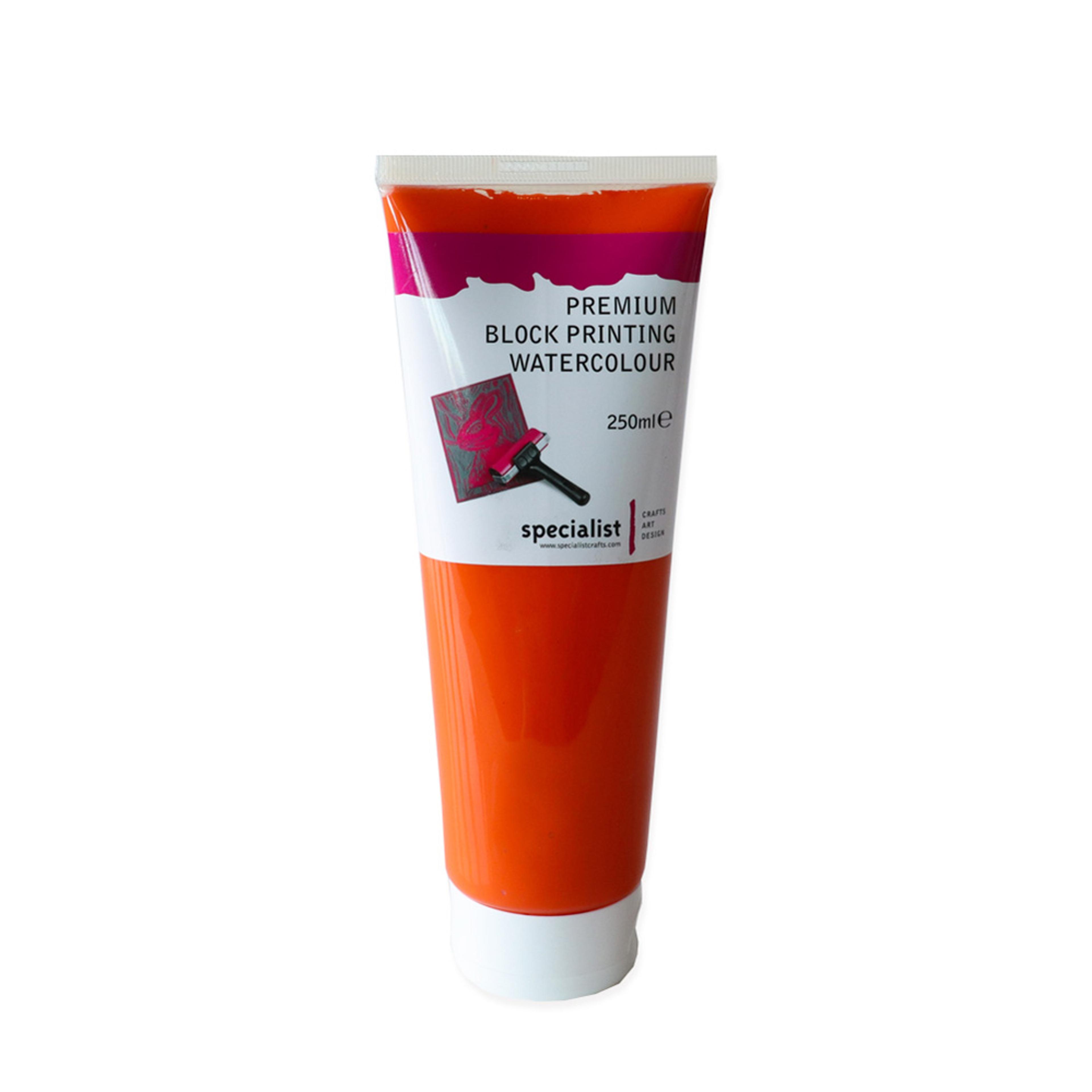 Specialist Crafts Premium Block Printing Watercolours 250ml Orange