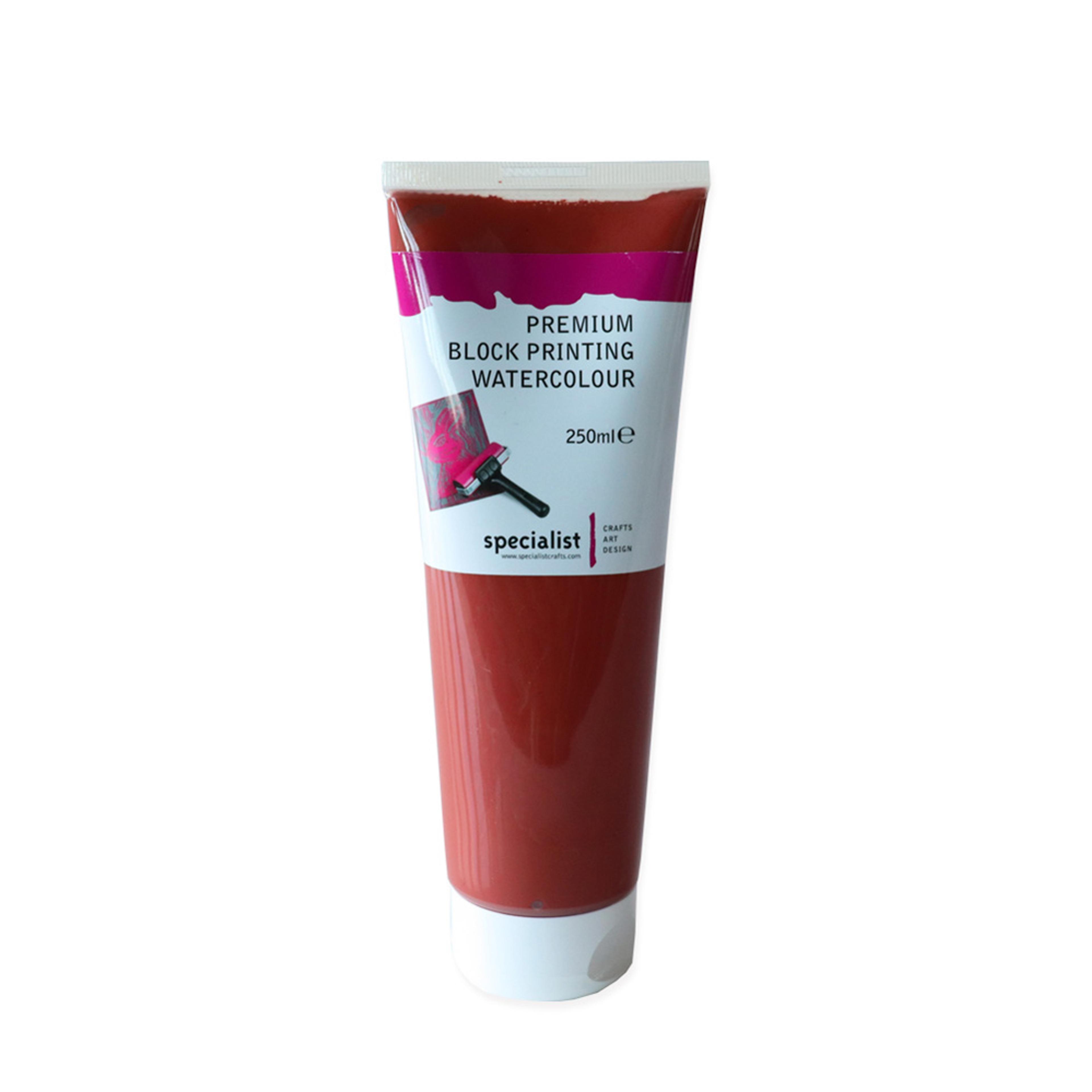 Specialist Crafts Premium Block Printing Watercolours 250ml Burnt Sienna