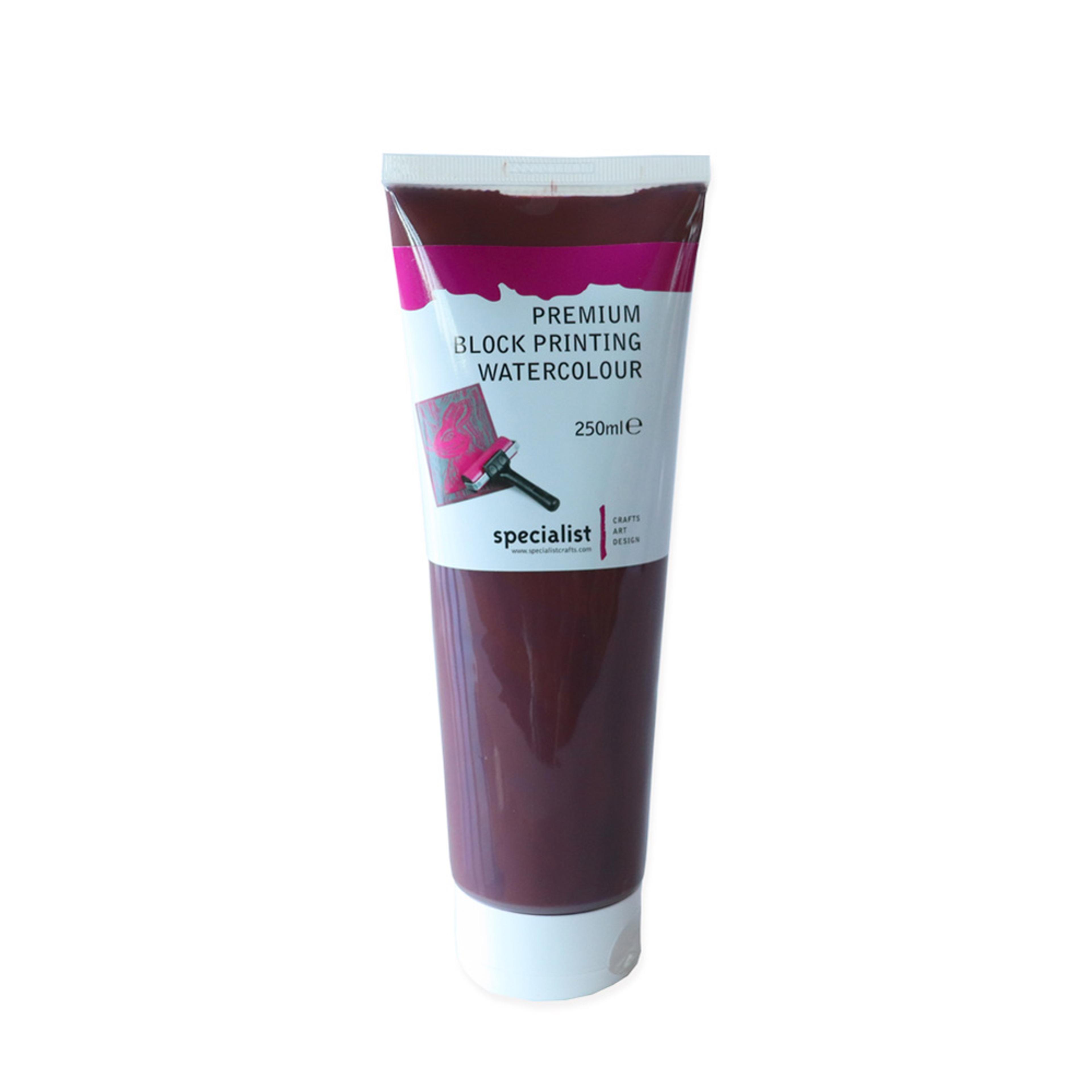 Specialist Crafts Premium Block Printing Watercolours 250ml Burnt Umber