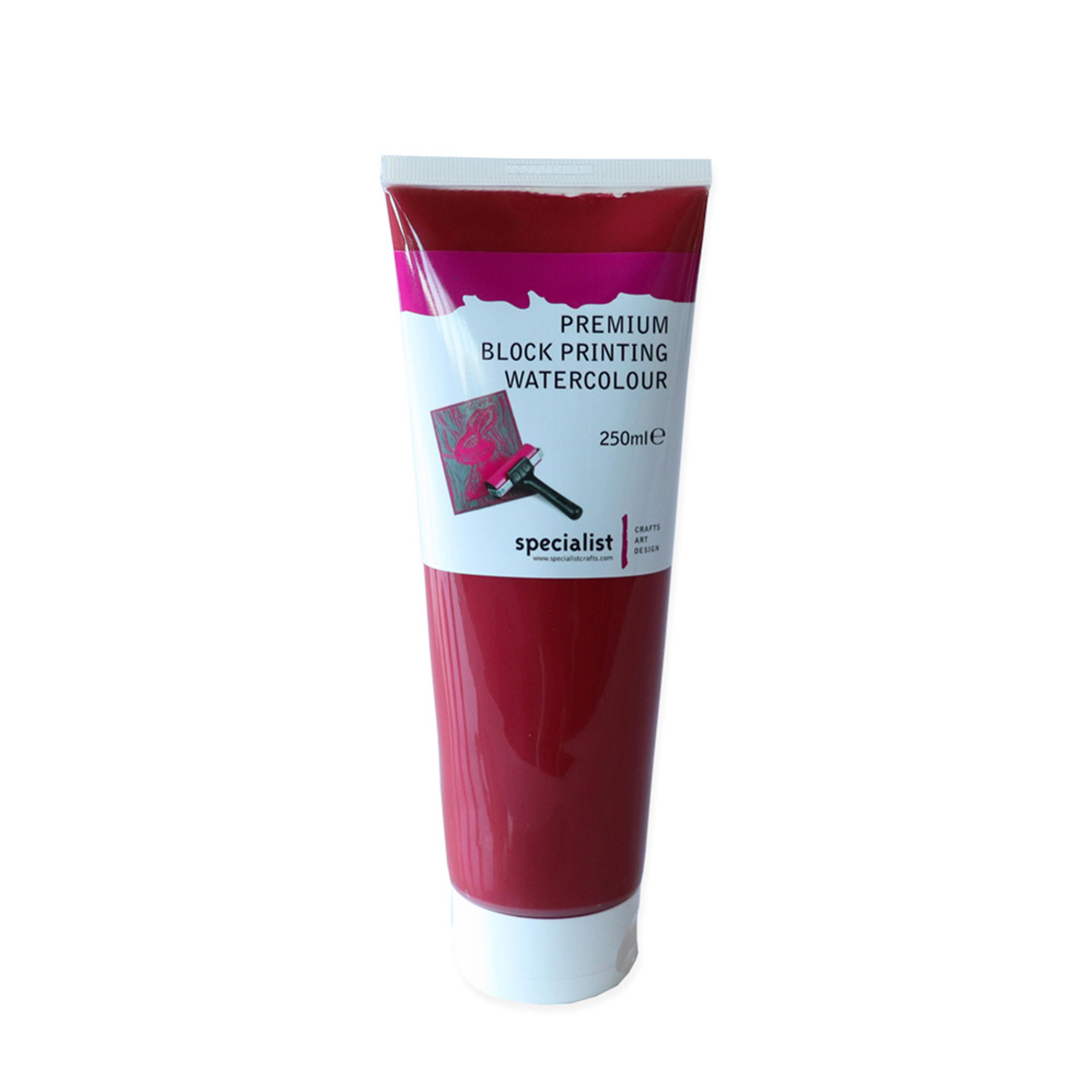 Specialist Crafts Premium Block Printing Watercolours 250ml Crimson