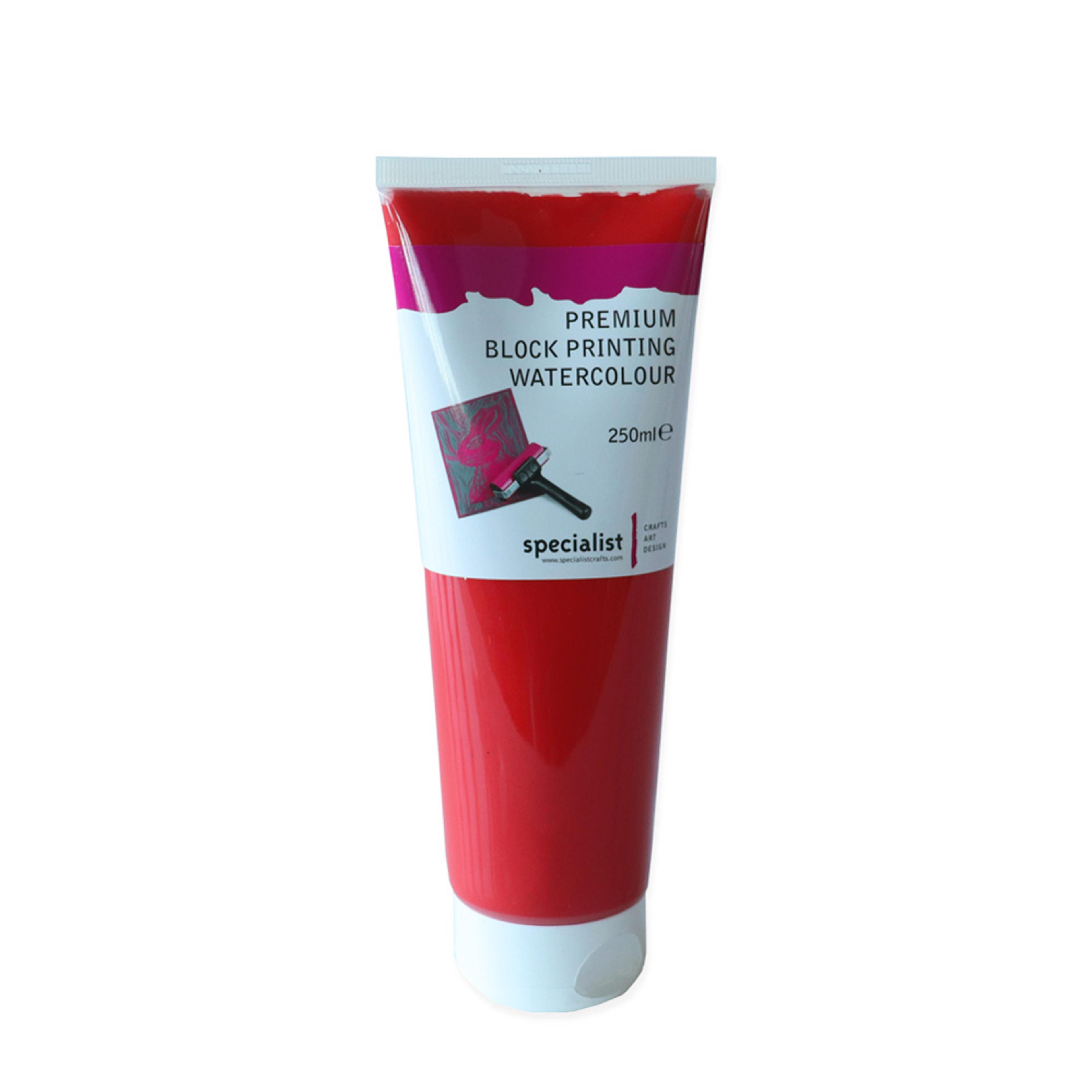 Specialist Crafts Premium Block Printing Watercolours 250ml Vermilion