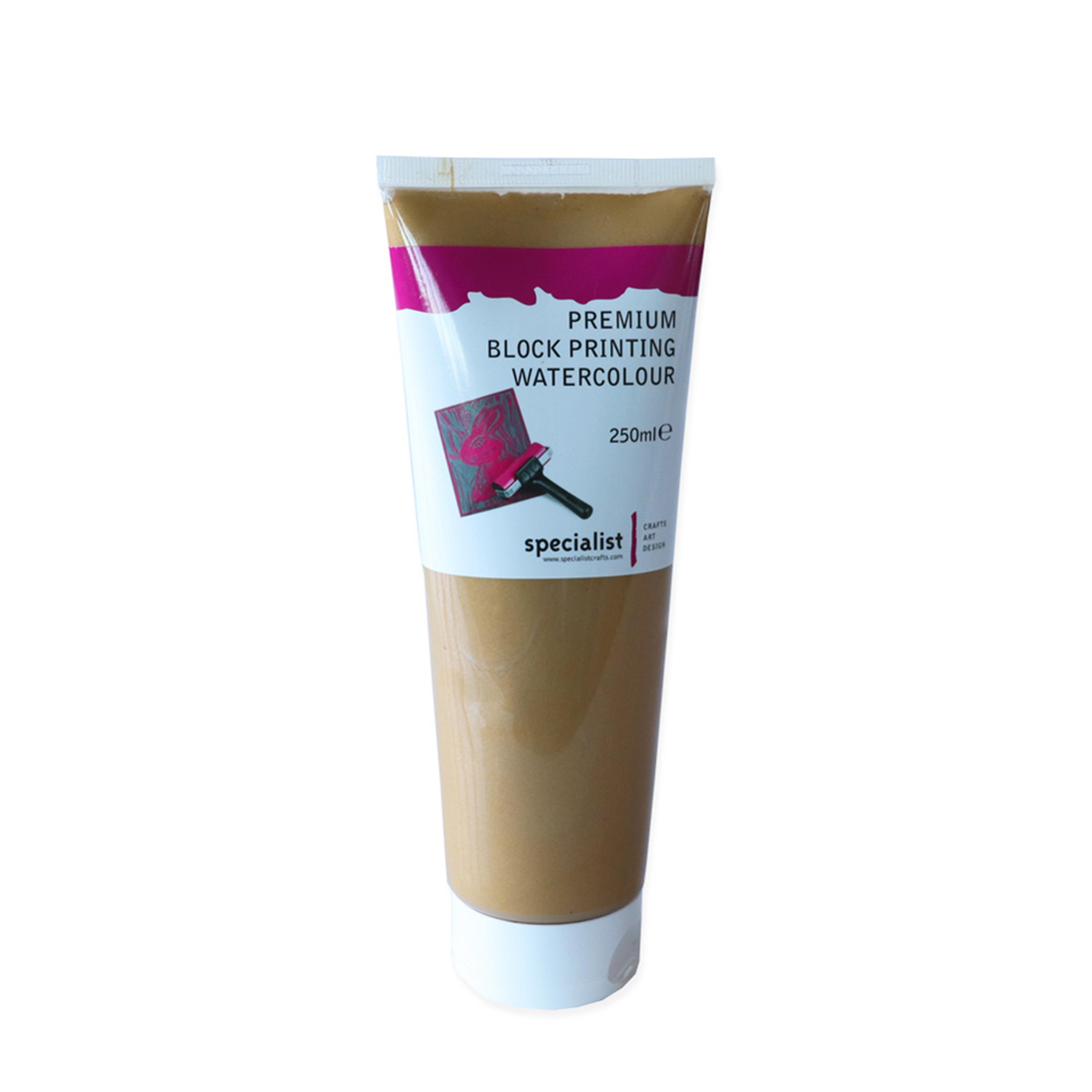 Specialist Crafts Premium Block Printing Watercolours 250ml Gold