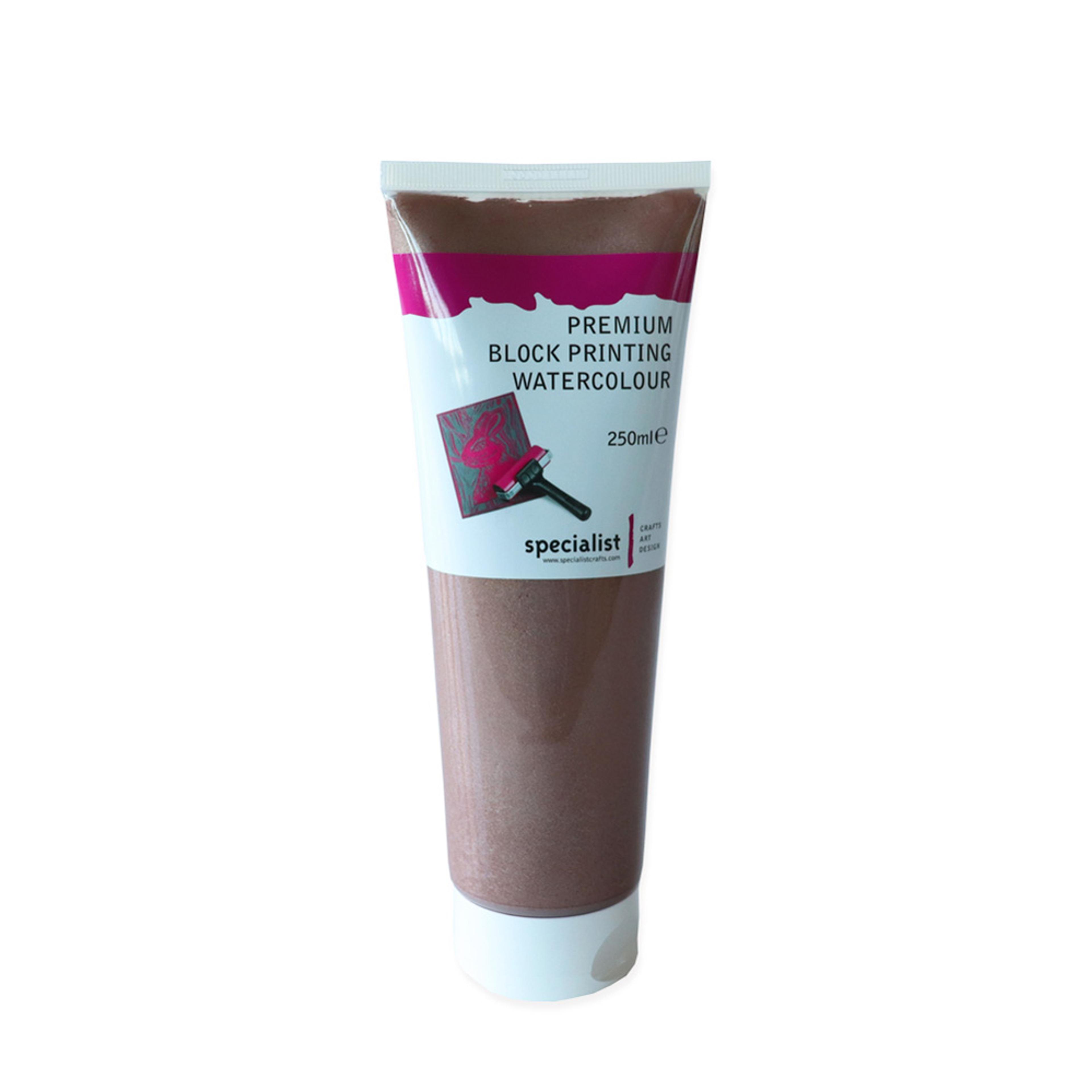 Specialist Crafts Premium Block Printing Watercolours 250ml Bronze