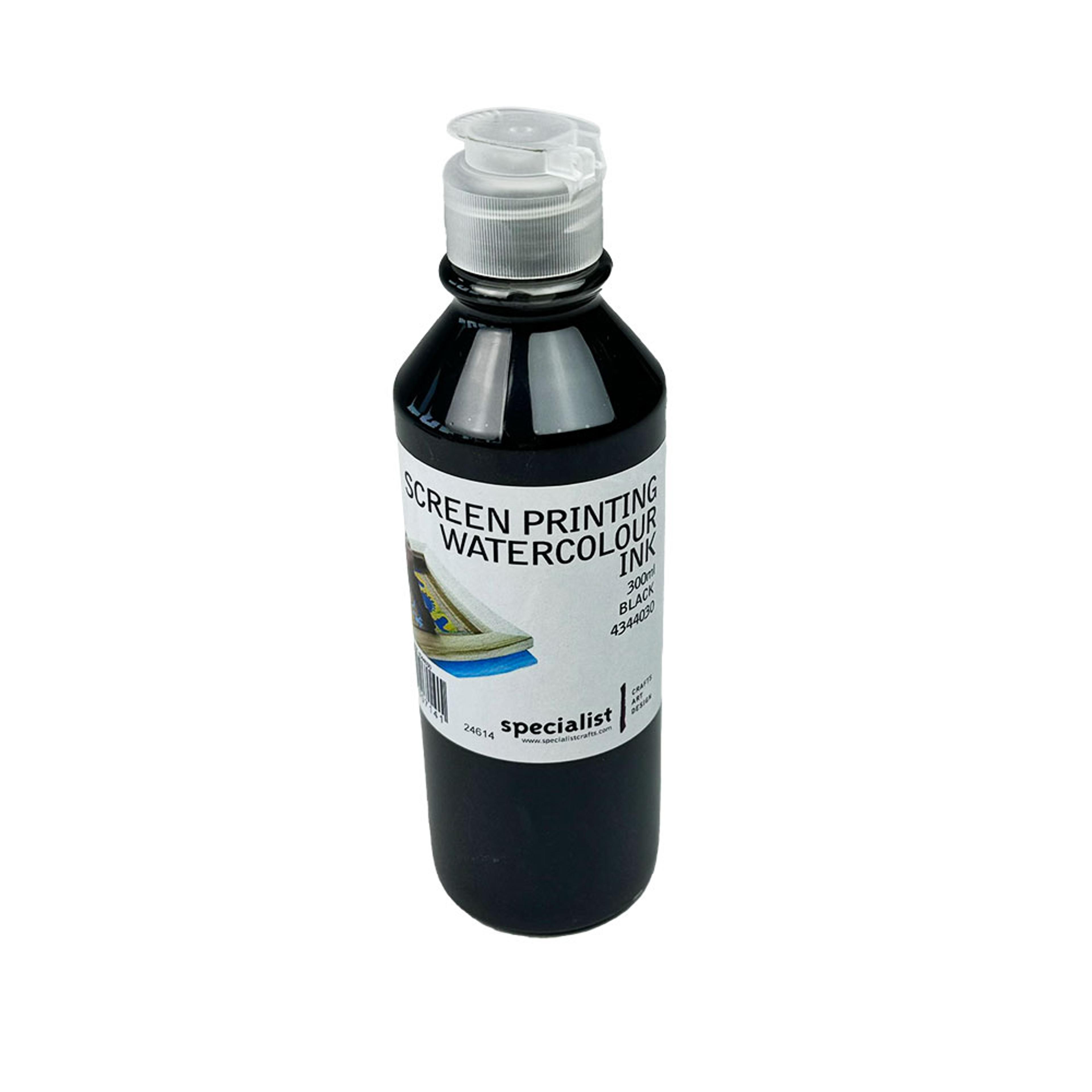 Specialist Crafts Screen Printing Water Colour Inks 300ml - Black 