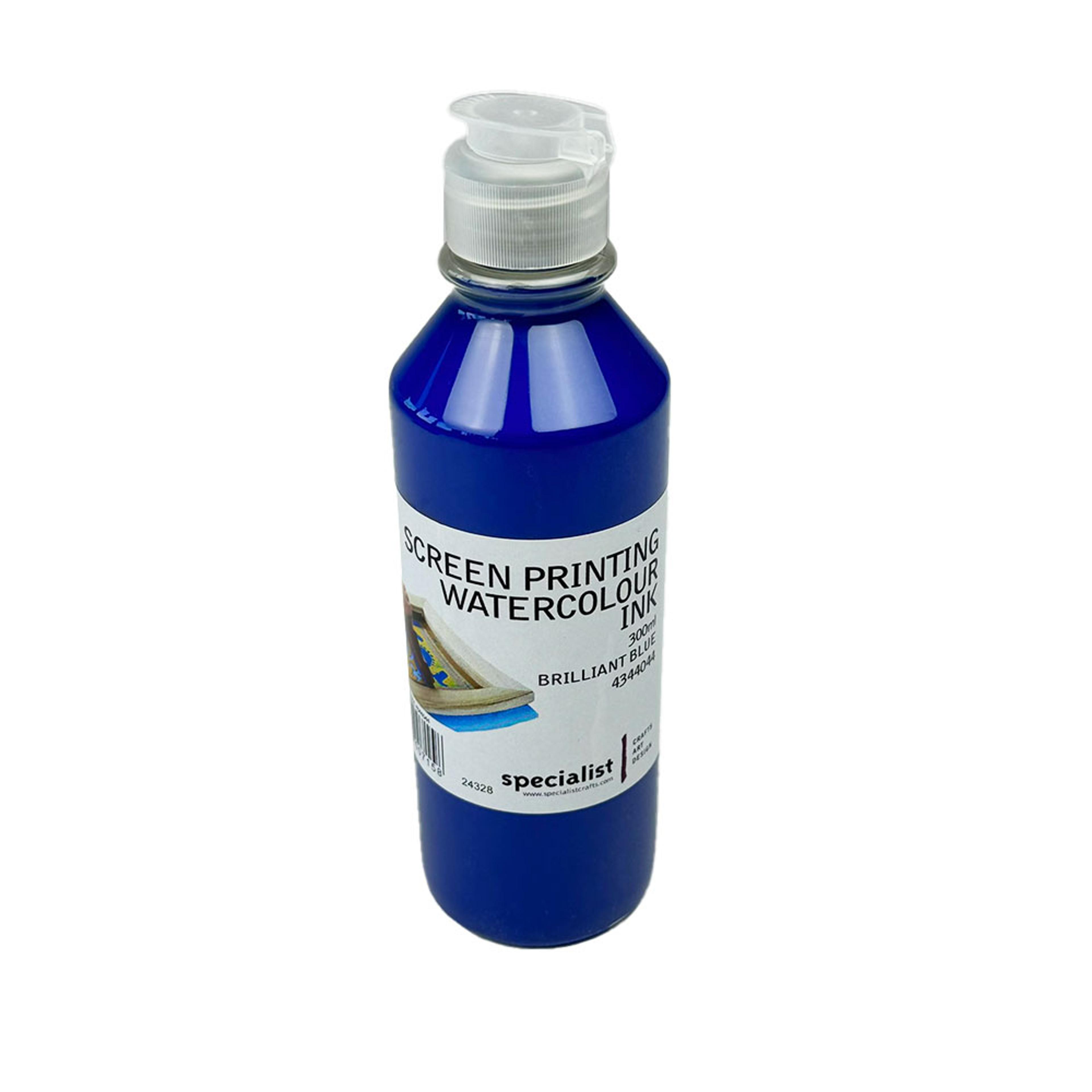 Specialist Crafts Screen Printing Water Colour Inks 300ml - Brilliant Blue 