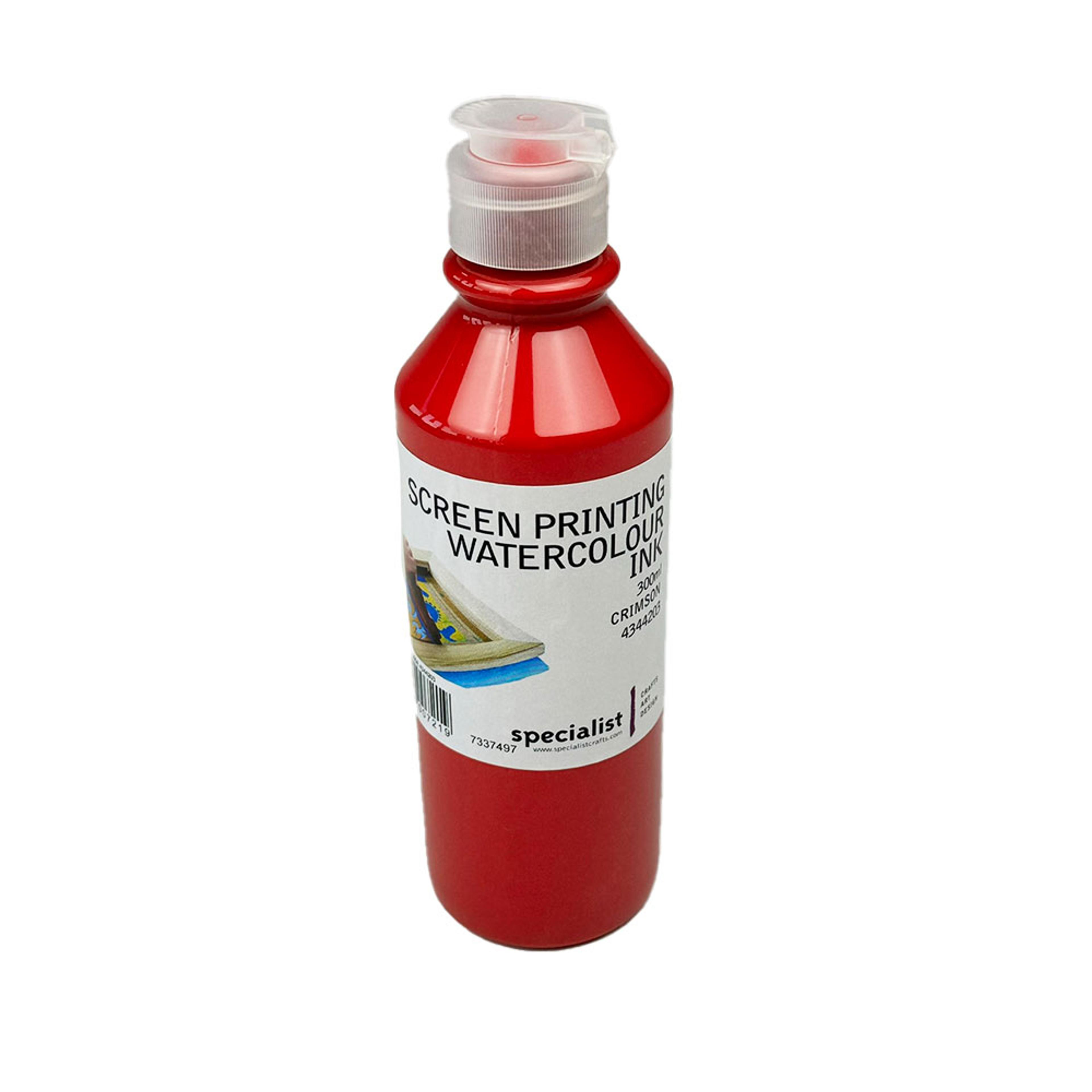 Specialist Crafts Screen Printing Water Colour Inks 300ml - Crimson 