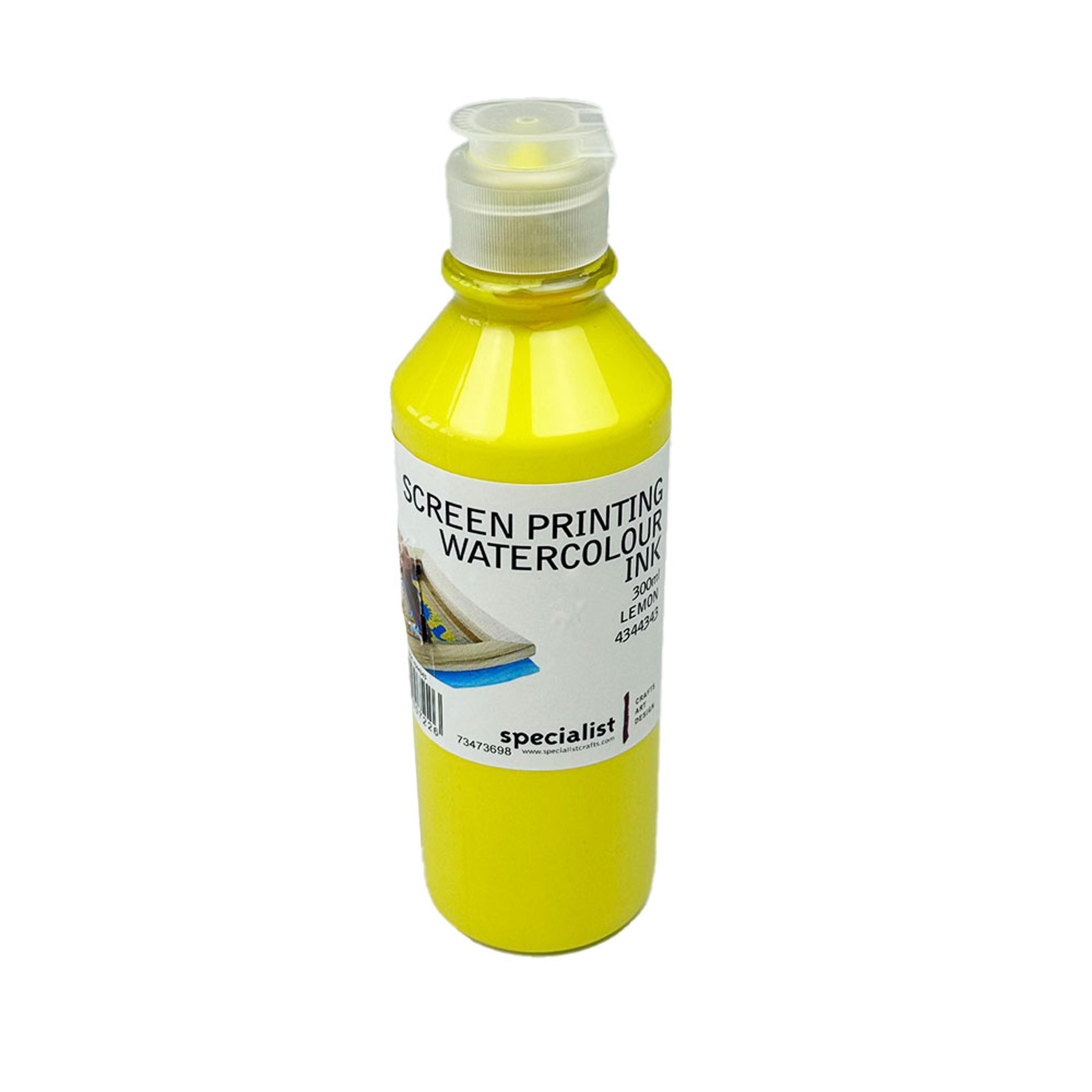 Specialist Crafts Screen Printing Water Colour Inks 300ml - Lemon 