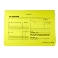 School Pupil Record Folders - Yellow - Pack of 50