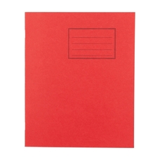 Exercise Books 8 x 6.5in 32 Page T/Hf Blank B/Hf 15mm Feint - Vivid Red - Pack of 100