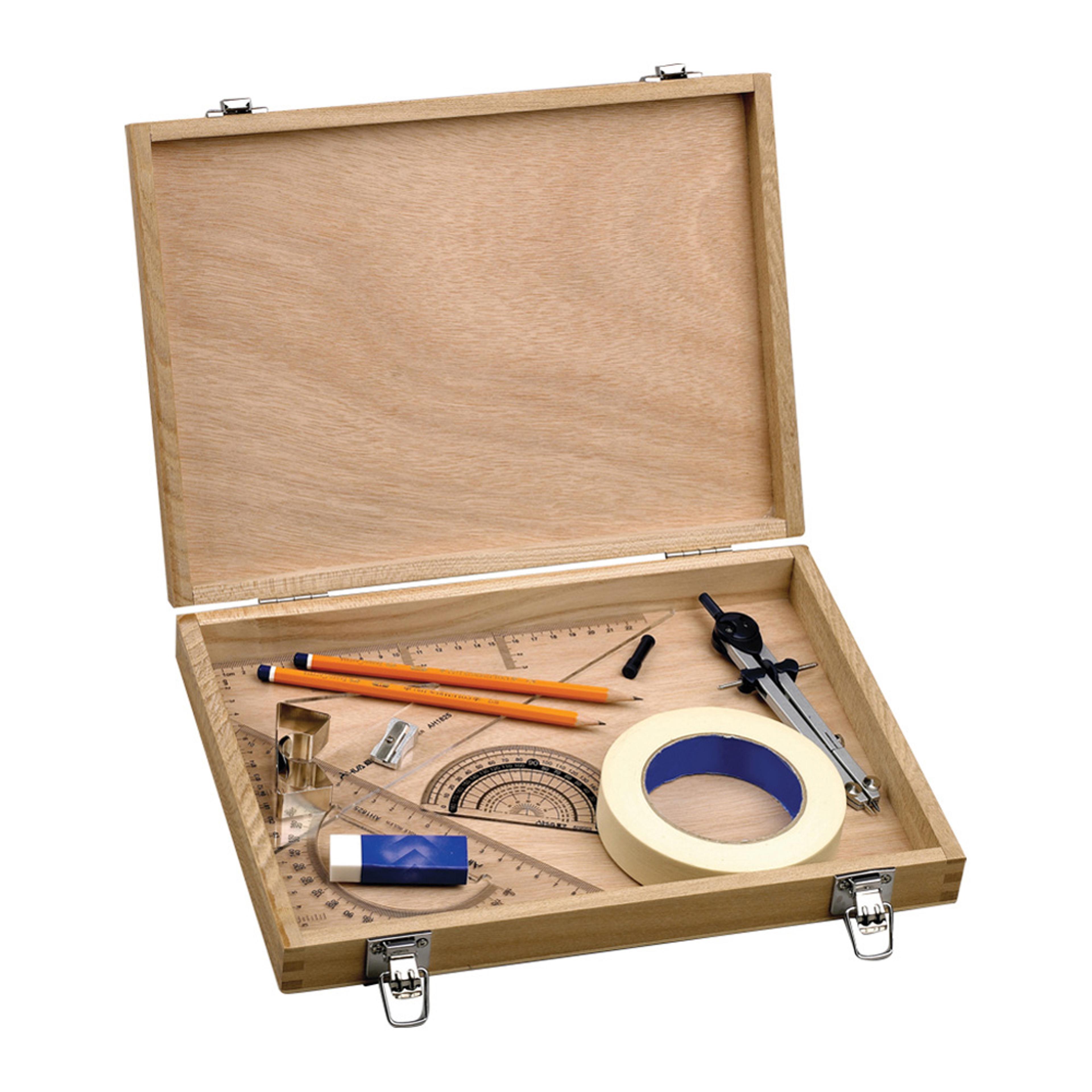 Technical Drawing Kit In a Wooden Box