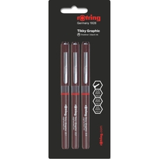 Rotring Tikky Graphic Pen - Set 1. Pack of 3.
