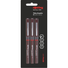 Rotring Tikky Graphic Pen - Set 3. Pack of 3.