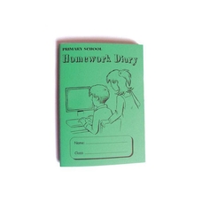 Primary School Homework Diary Green - Pack of 20