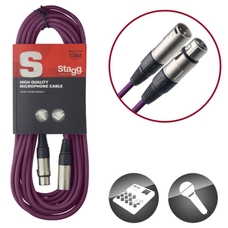 Stagg 10m/33ft XLR to XLR Microphone Cable - Purple