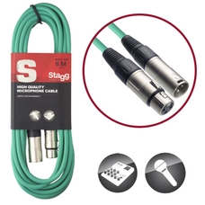 Stagg 6m XLR to XLR Microphone Cable - Green