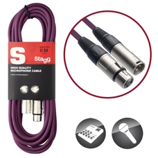 Stagg 6m XLR to XLR Microphone Cable - Purple