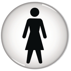 Women Symbol Domed Office Sign 60mm Diameter S/A
