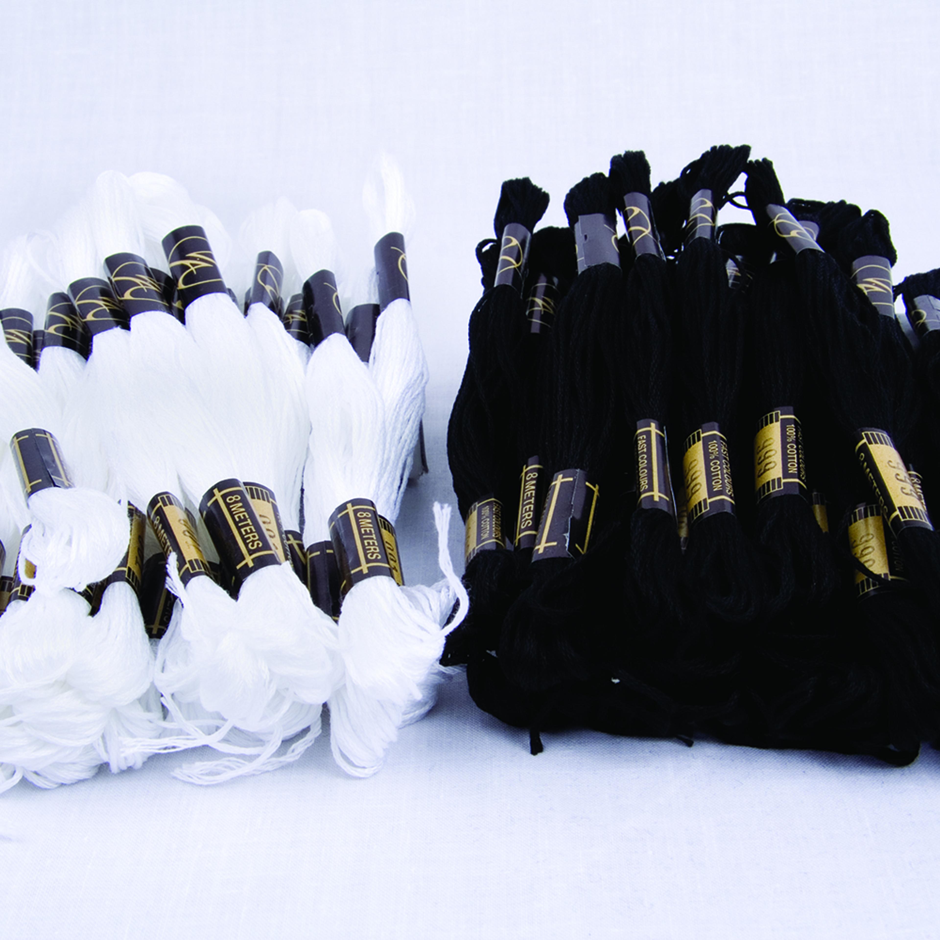 Economy 6 Strand Cotton Essentials - Black. Pack of 24