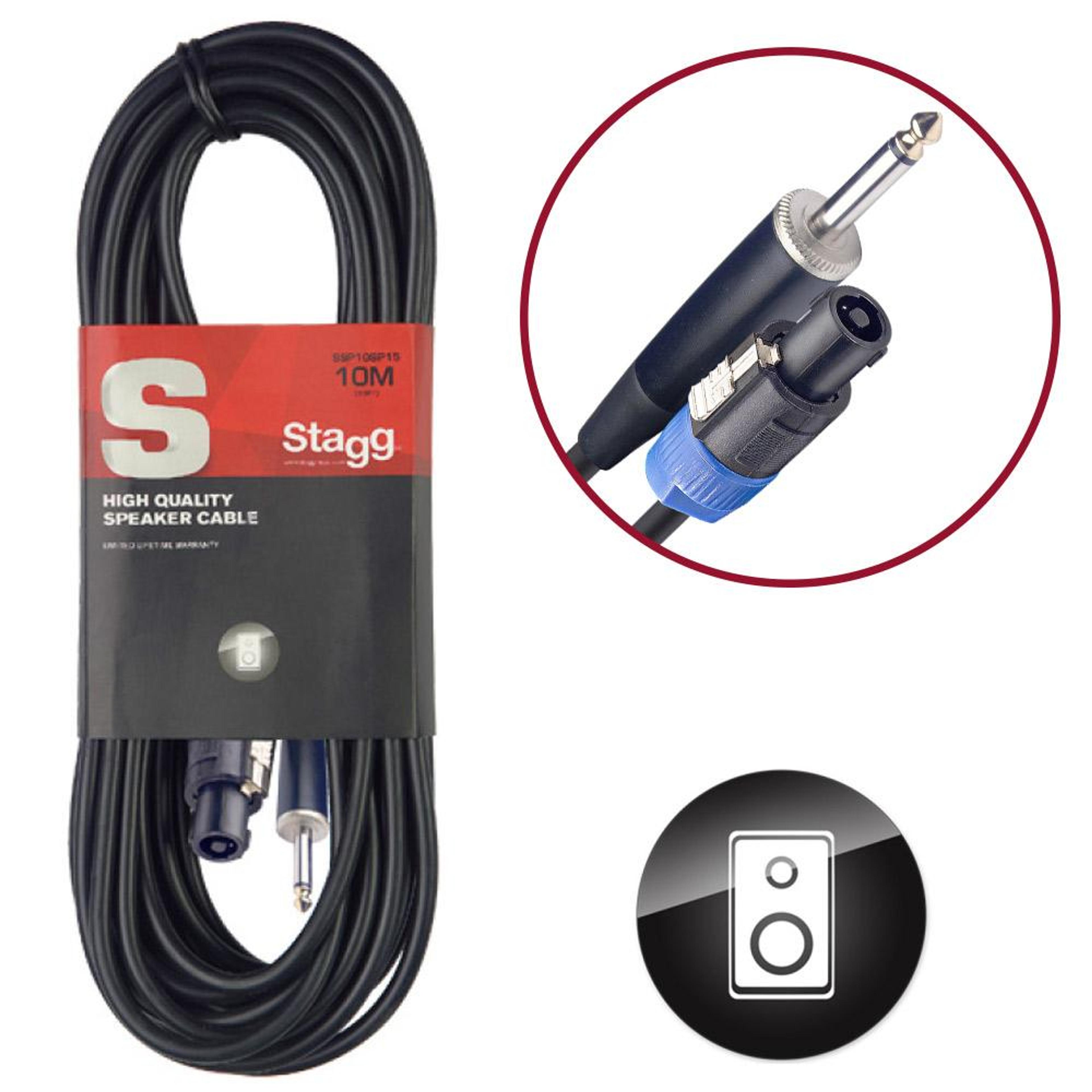 Stagg S Series SPK to Jack Speaker Cable - 10m