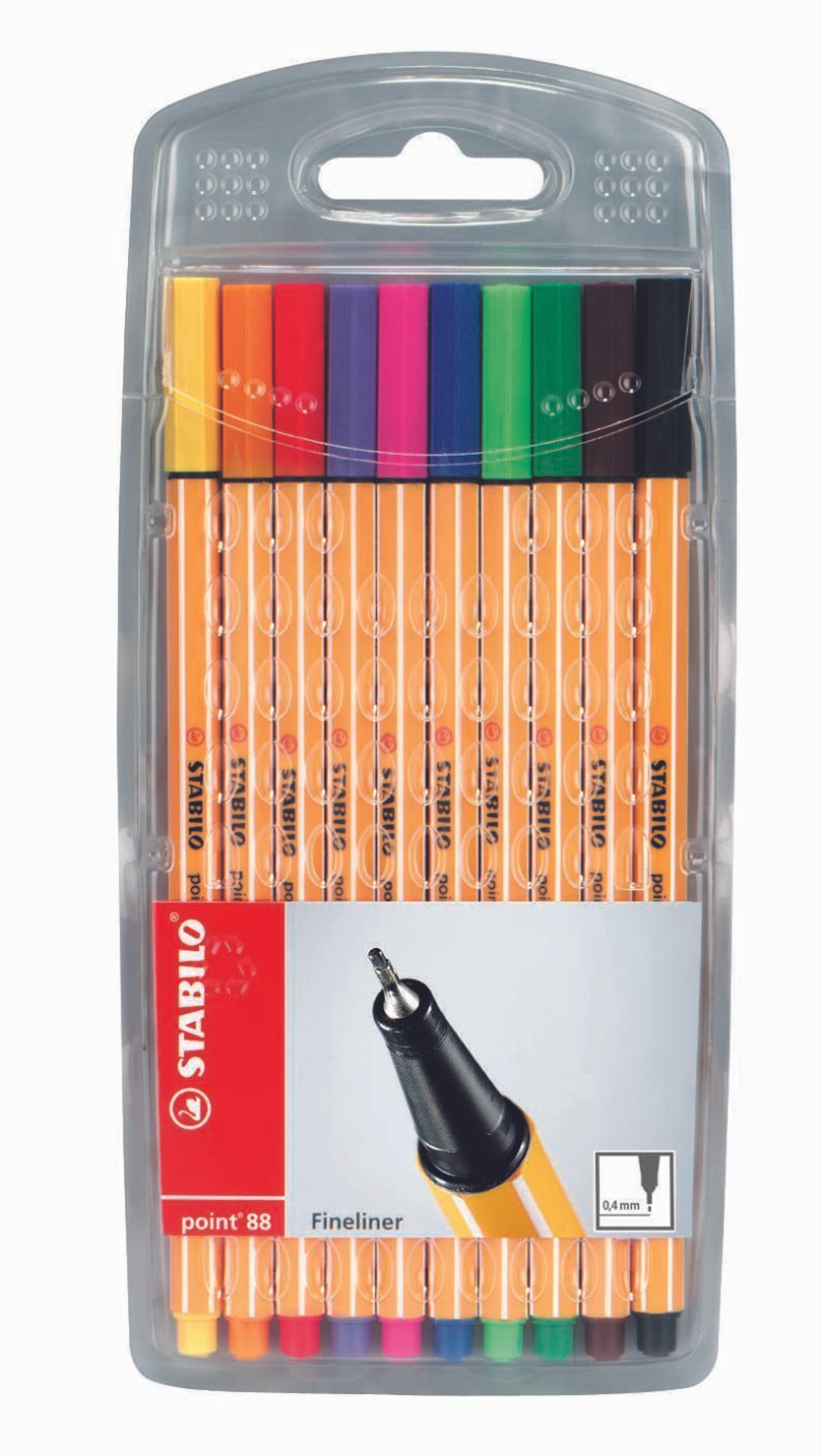 Stabilo Point 88 Fineliner - Assorted - Pack of 10