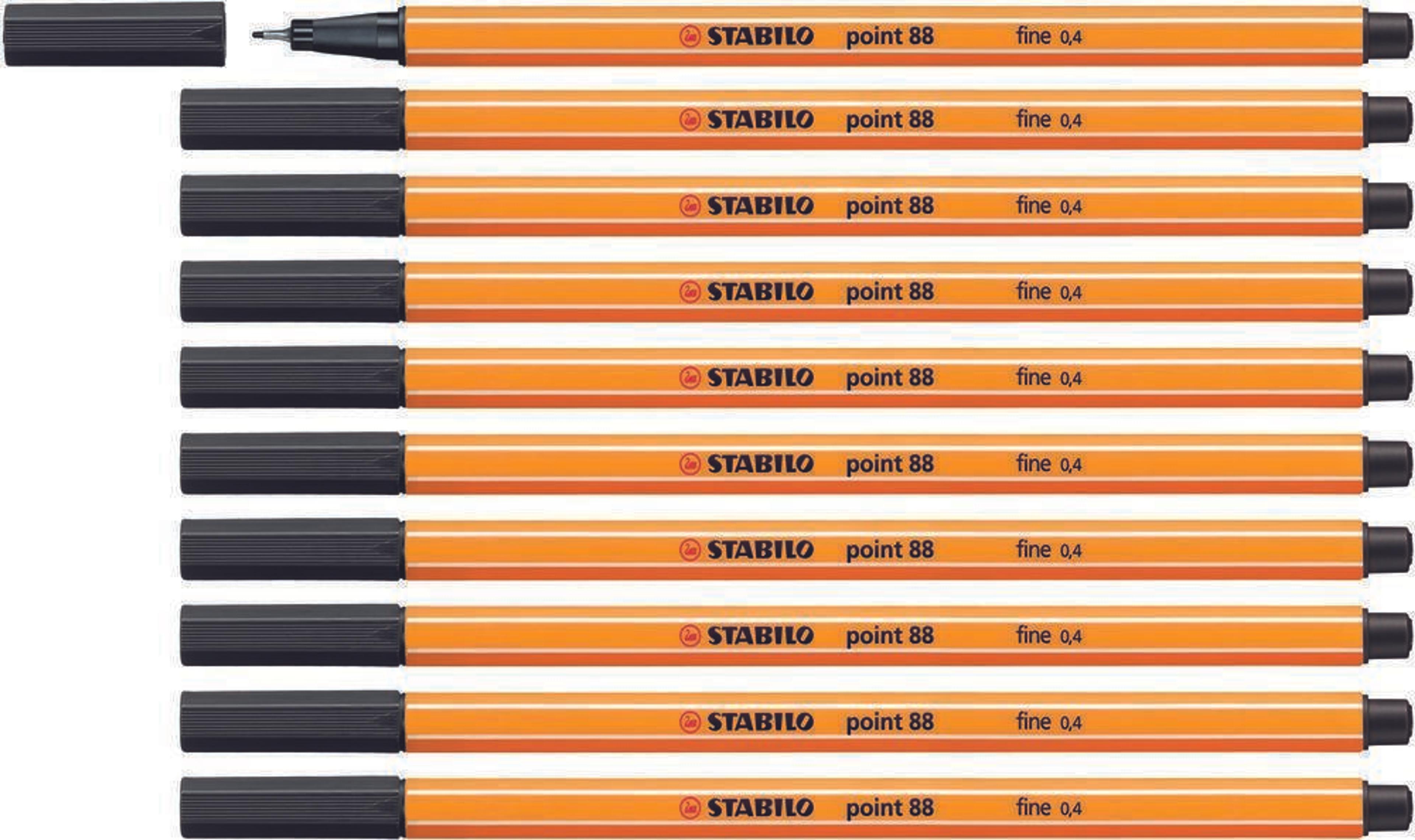 Stabilo Point 88 Fineliner - Black - Pack of 10