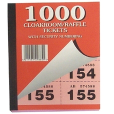 Silvine Cloakroom Ticket 1-1000 - Pack of 6
