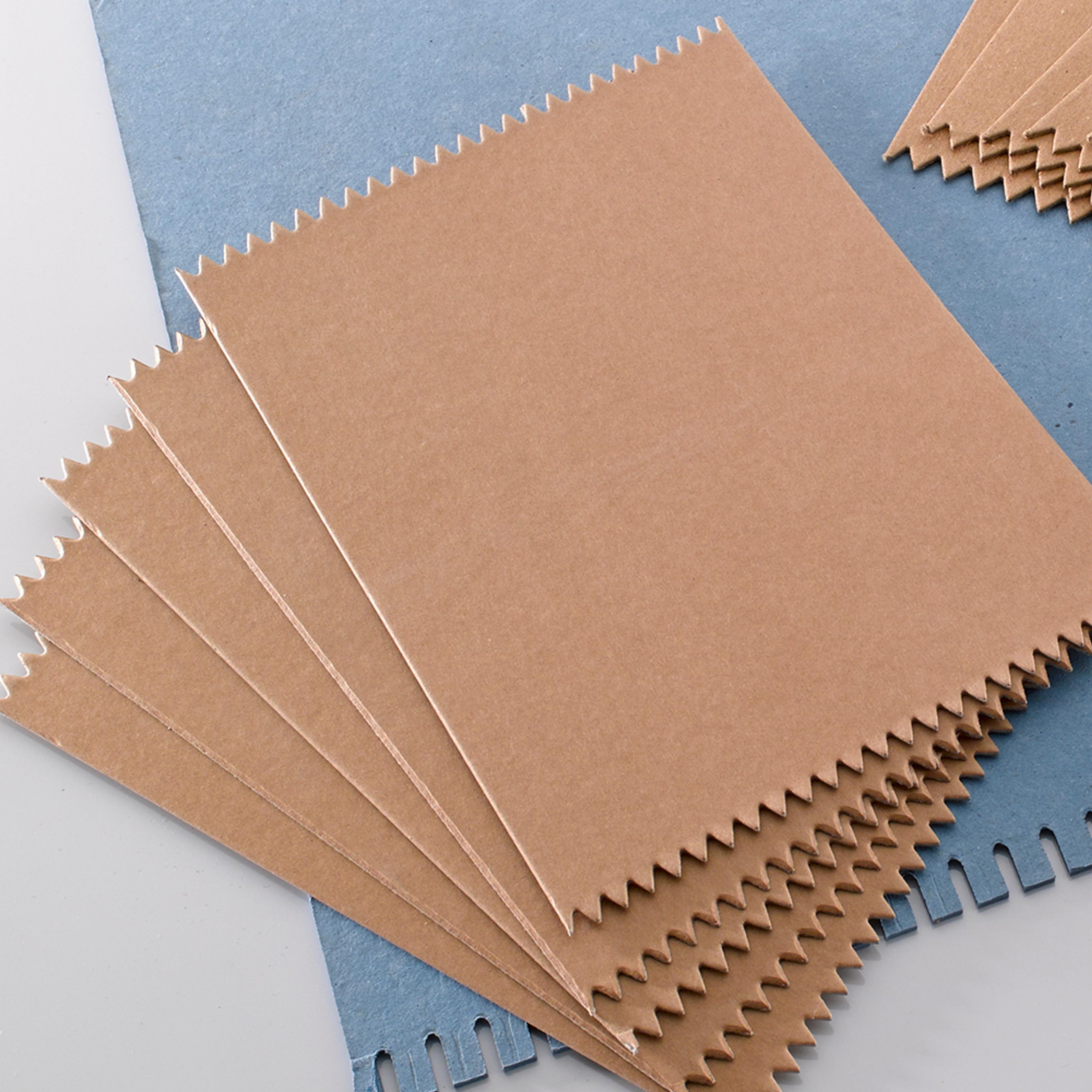 Oblong Serrated Cards. Pack of 10