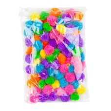 Woolly Colour Pompoms 25mm Assorted - Pack of 100