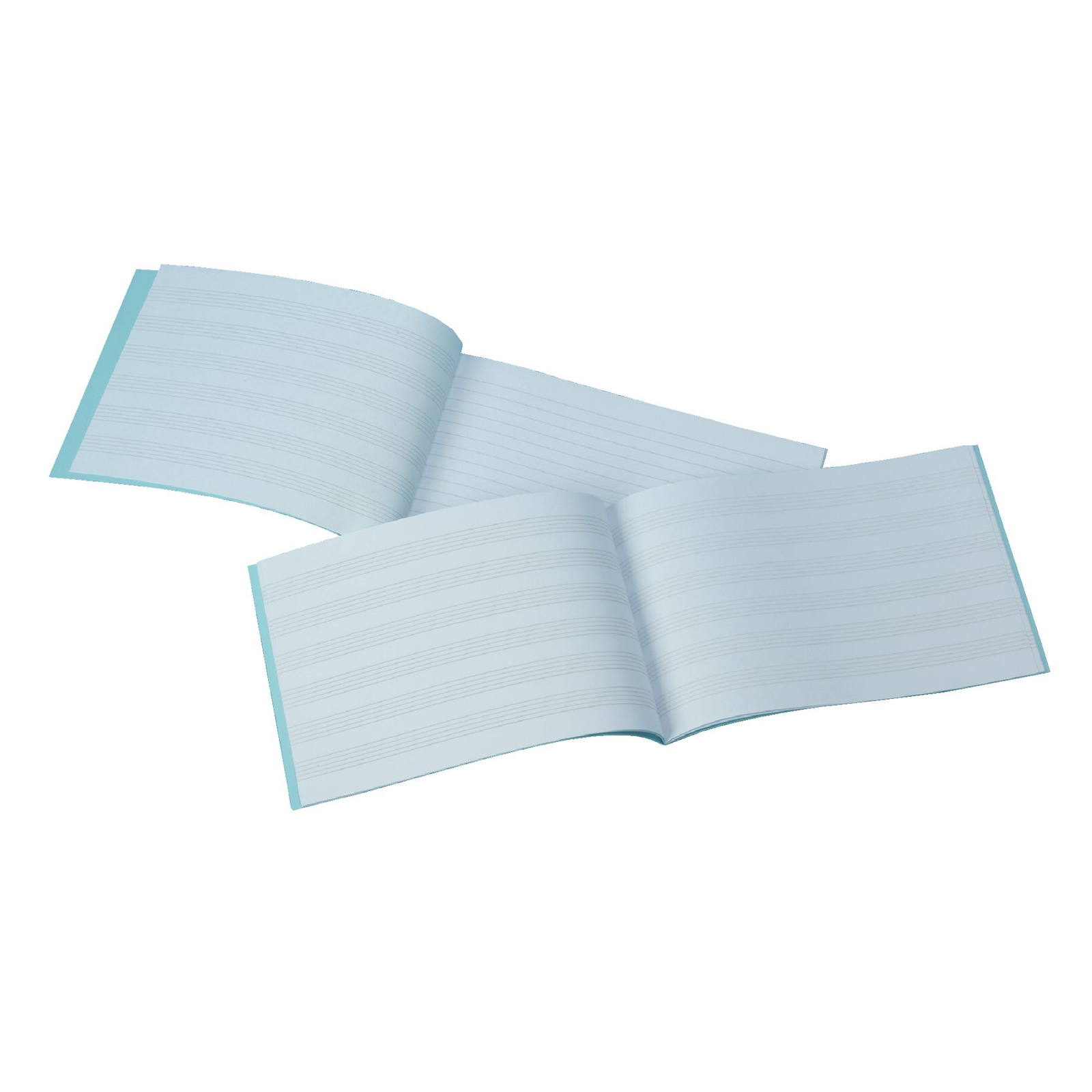 140 x 241mm Light Blue Cover 6mm Stave Music Manuscript Book - 32-Page - Pack of 50