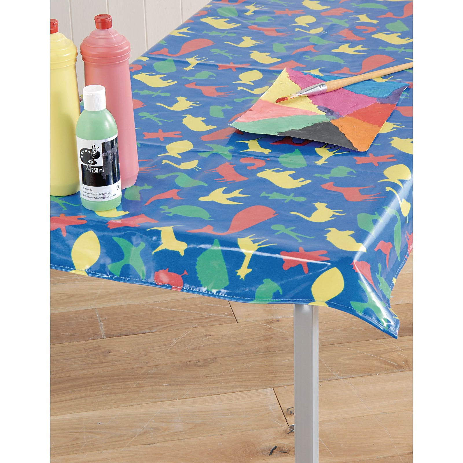 PVC Animal Print Table Cover - Blue