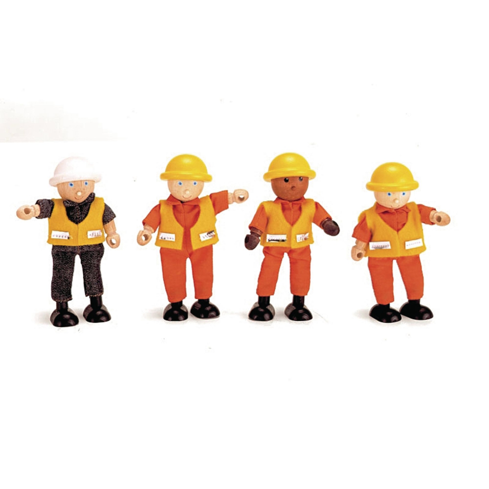 Tidlo Wooden Builders - 11cm - Assorted - Pack of 4