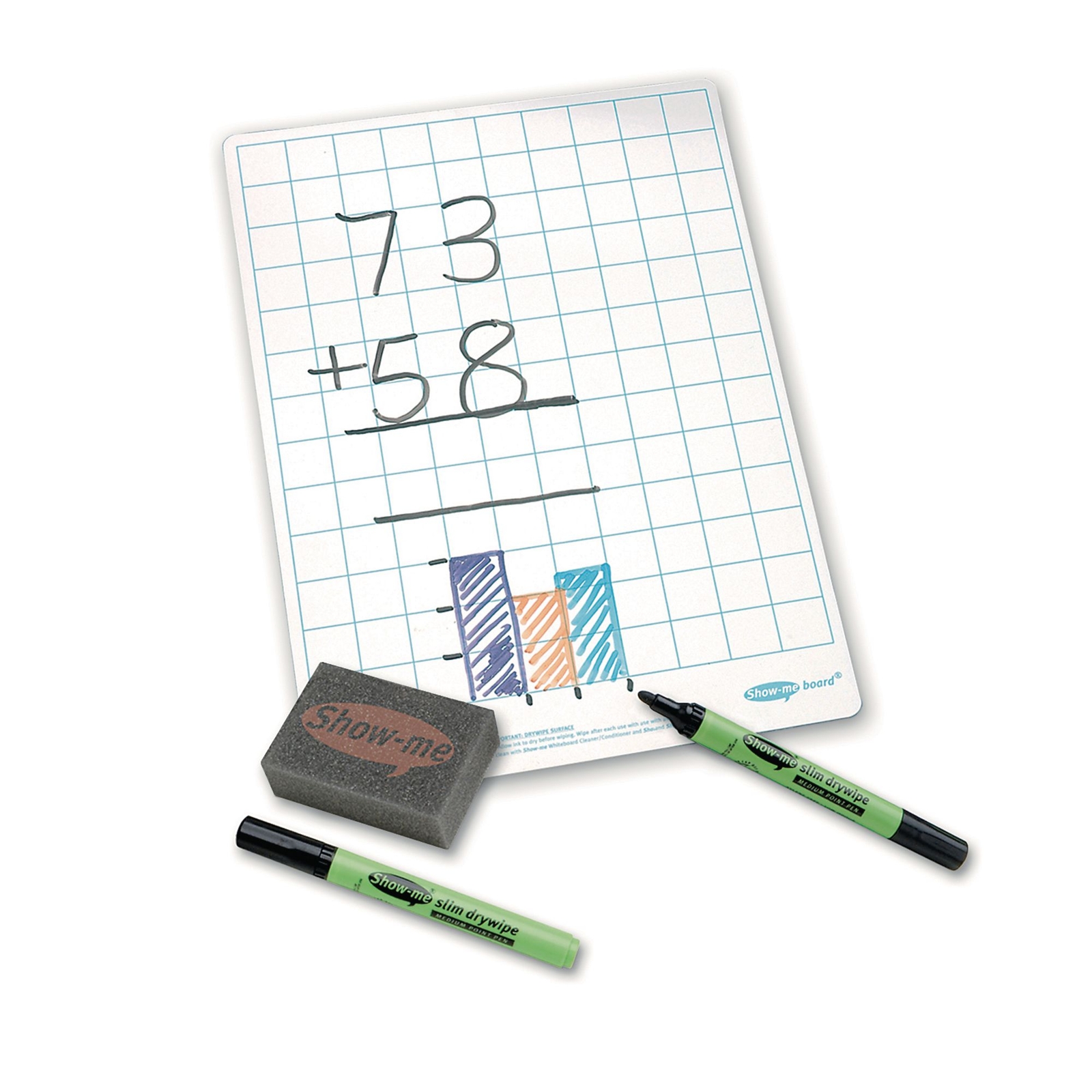 A4 Gridded Whiteboards - GRIDDED Boards, Pens & Erasers