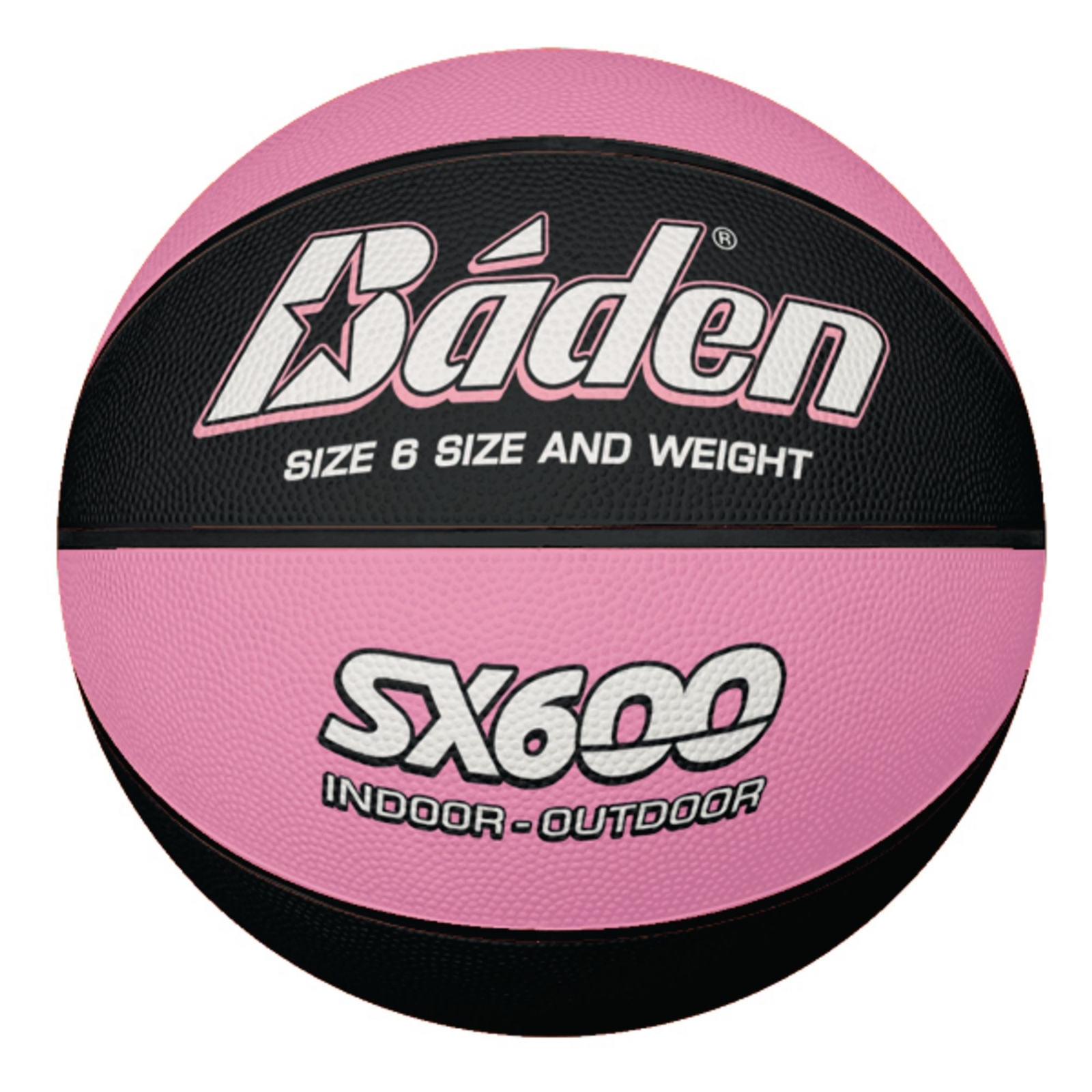 Baden SX600 Basketball - Size 6 - Pink/Black