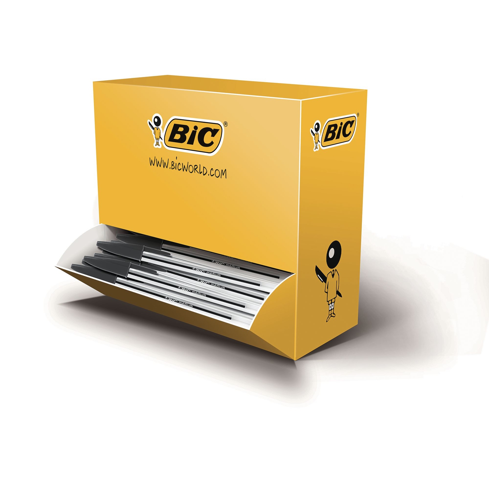 Bic Cristal Black Ballpoint Pen - 1.0mm Nib Medium - Pack of 90 + 10 Free