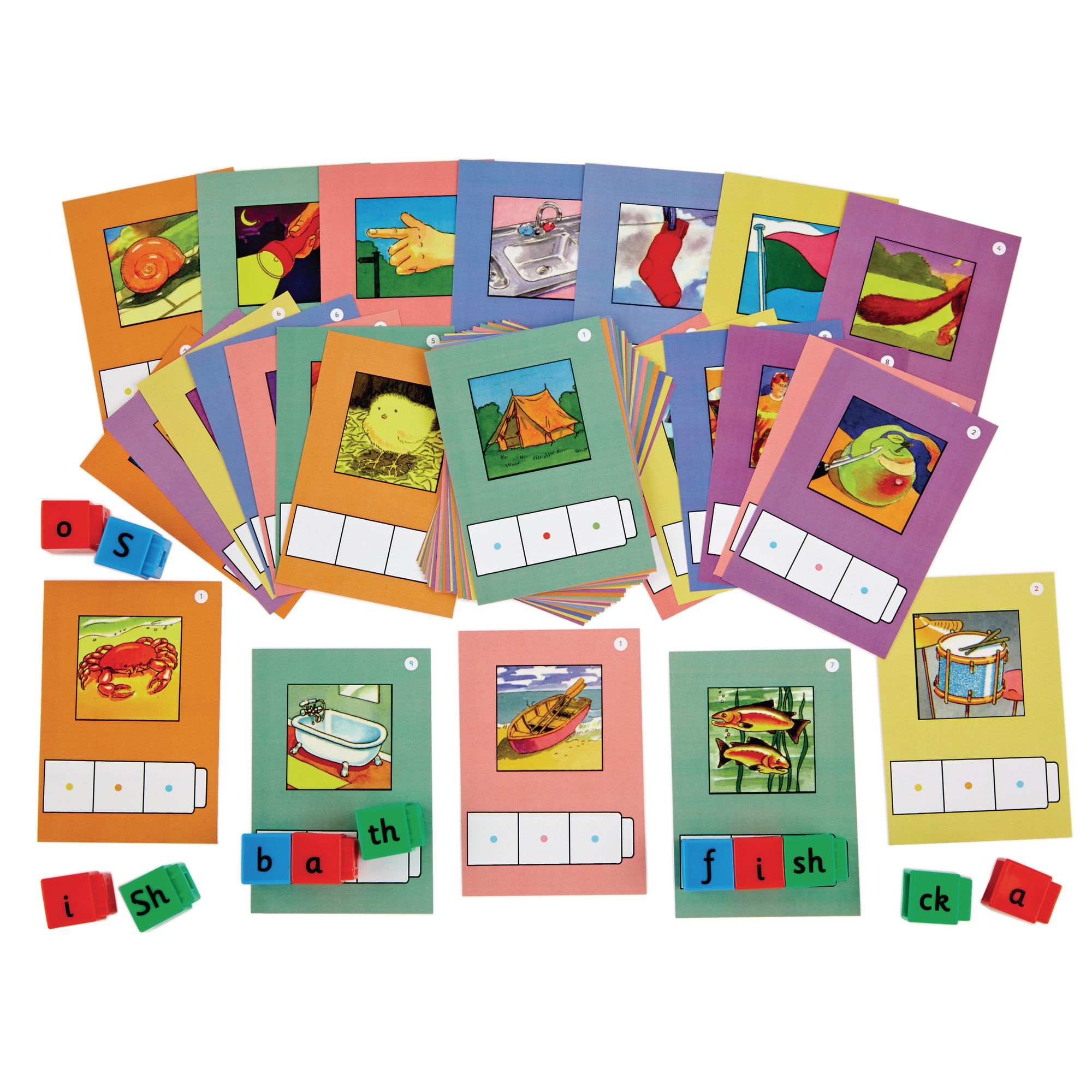 Phonix Phonics Word-Building Cards Pack Of 48 - HE251439 | Hope Education