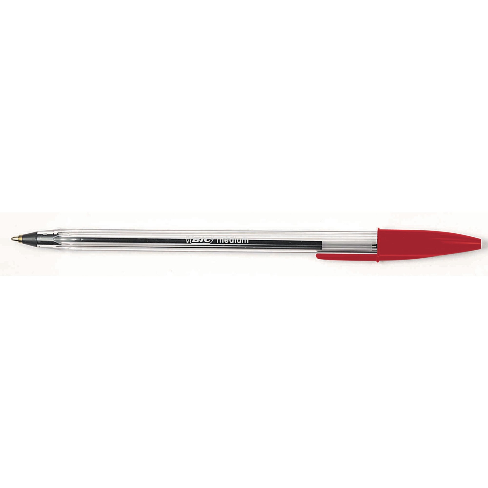 Bic Cristal Red Ballpoint Pens - 1.0mm Medium Nib - Pack of 50