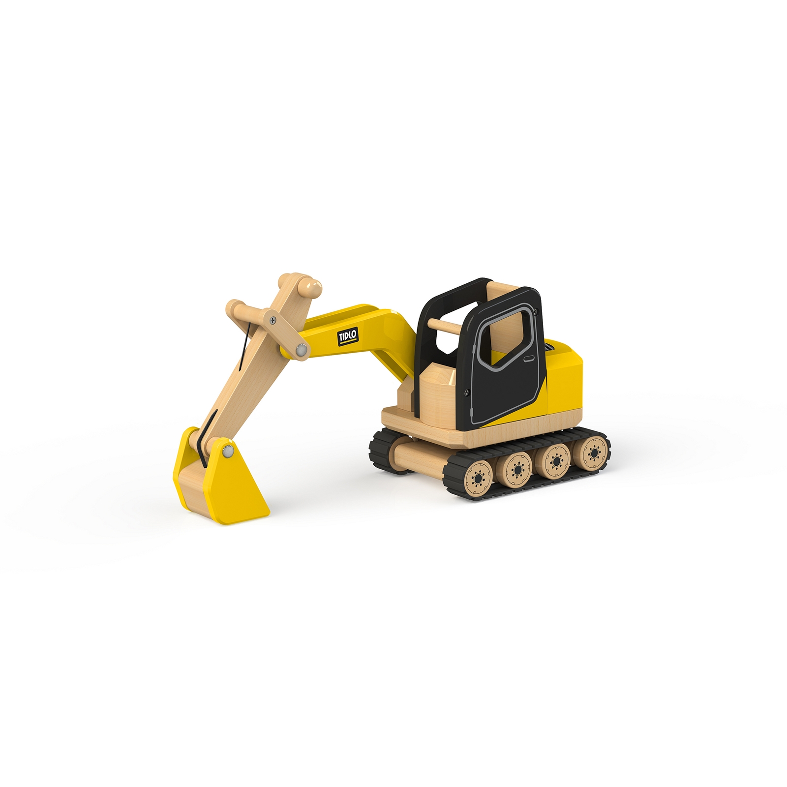 Tidlo Wooden Construction Digger - 27 x 12 x 21cm - Each