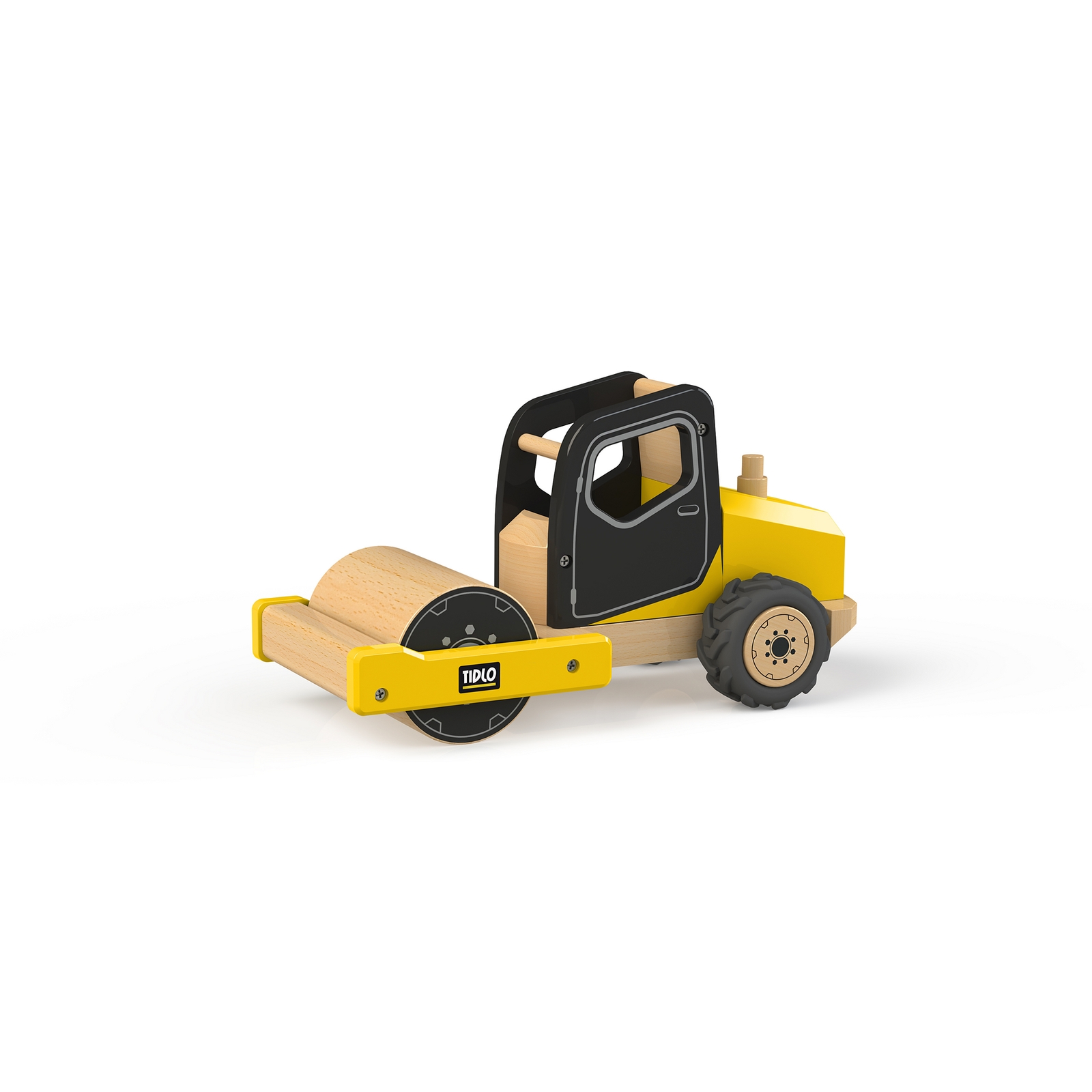 Tiblo Wooden Construction Road Roller - 27 x 14.5 x 12.5cm - Each