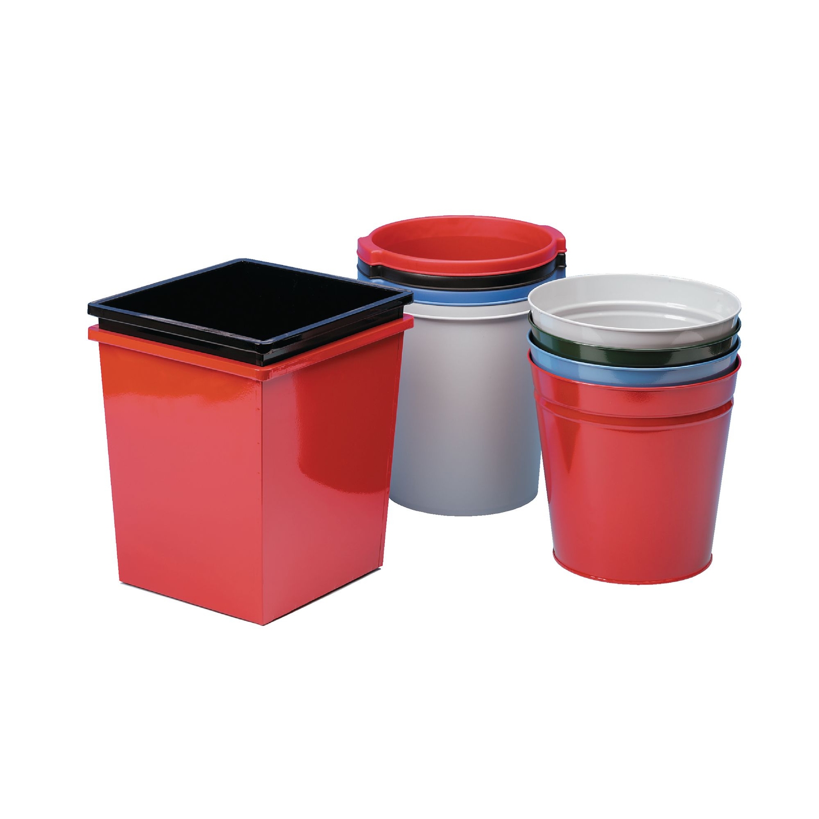 Metal Waste Paper Bin 15L Red