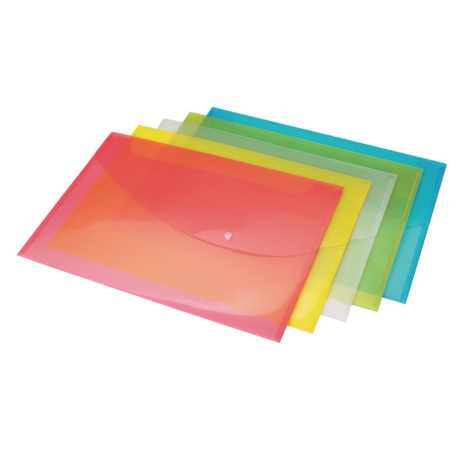 Rapesco Popper Wallet A5 Assorted Brights - Pack of 5