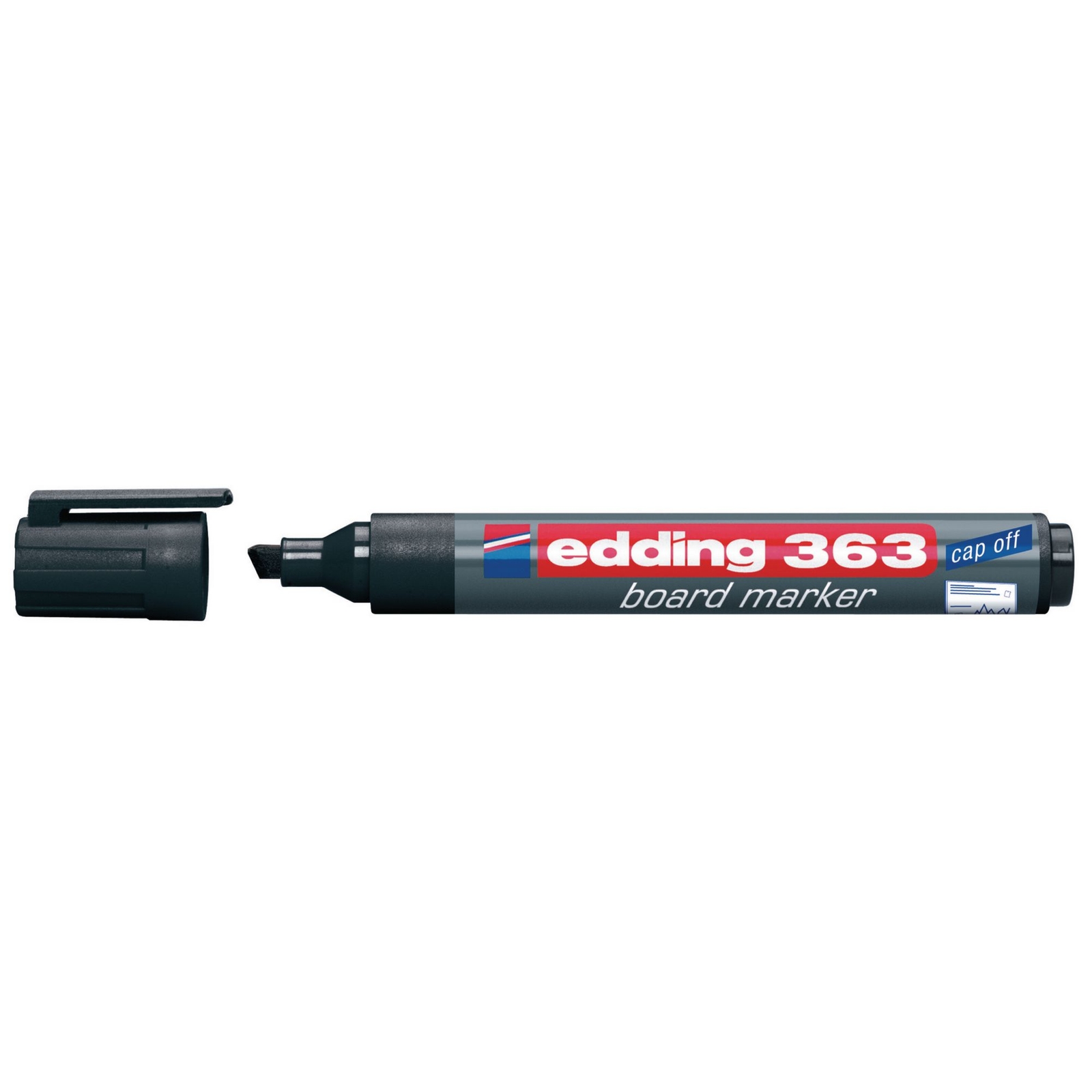 Edding 363 Whiteboard Marker Black, Chisel Tip - Pack of 10