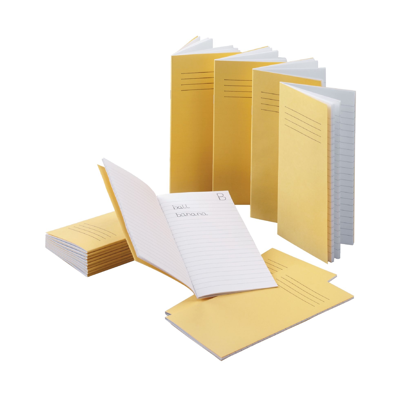 Classmates Yellow 200 x 100mm Notebook 32-Page, 8mm Ruled - Pack of 100