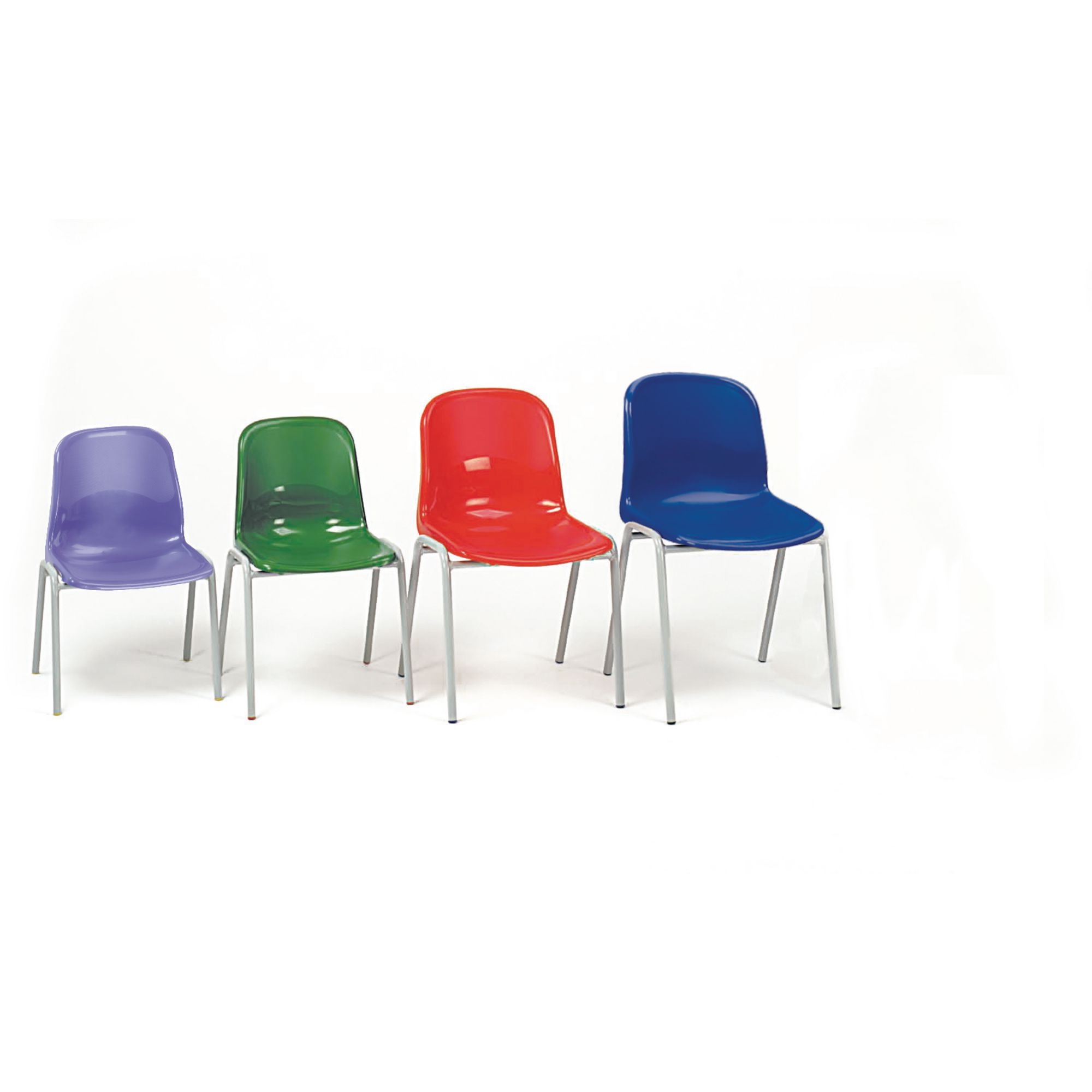 A strong robust polypropylene stacking chair designed for the classroom. Meets the newly published standard BS EN1729 parts 1 and 2 (Chairs and tables for educational institutions). Harmony chairs stack safely and neatly. Open textured, slip resistant seat and back panel cleans easily. Seat colours: brown, blue, red, green, mulberry, grey and violet. PLEASE STATE COLOUR REQUIRED WHEN ORDERING. Available in 6 seat heights. Non ignition resistant.