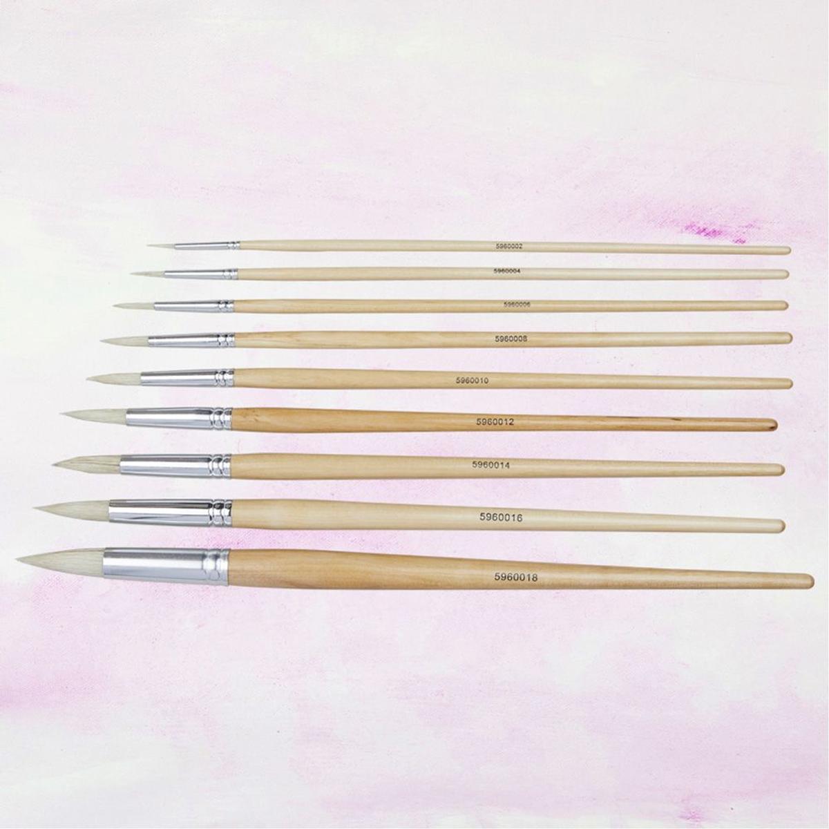 Student Long Handled Round Hog Brush - Size 6 | 5960006 | Findel Dryad