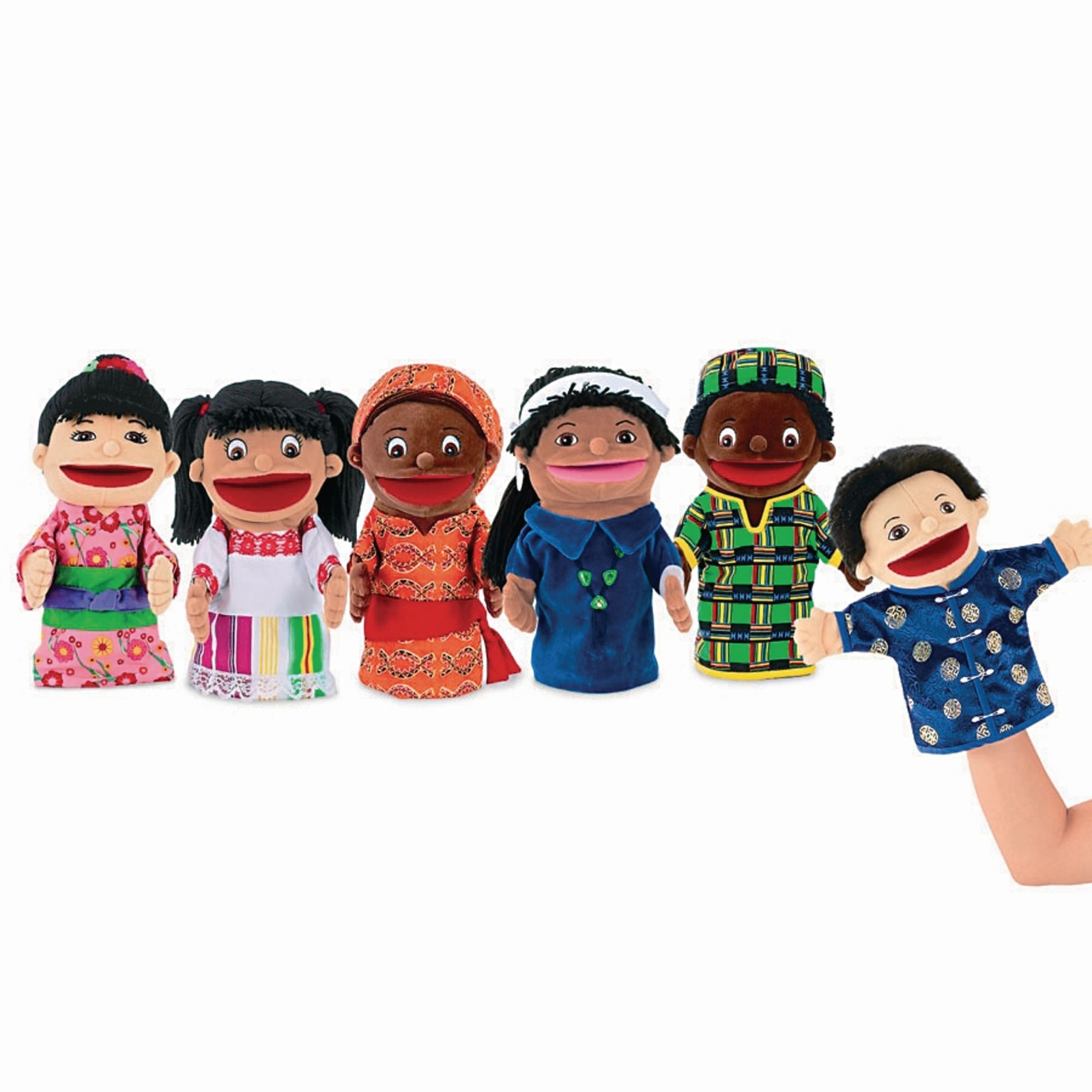 Lakeshore Multicultural Puppets - Assorted - Pack of 6